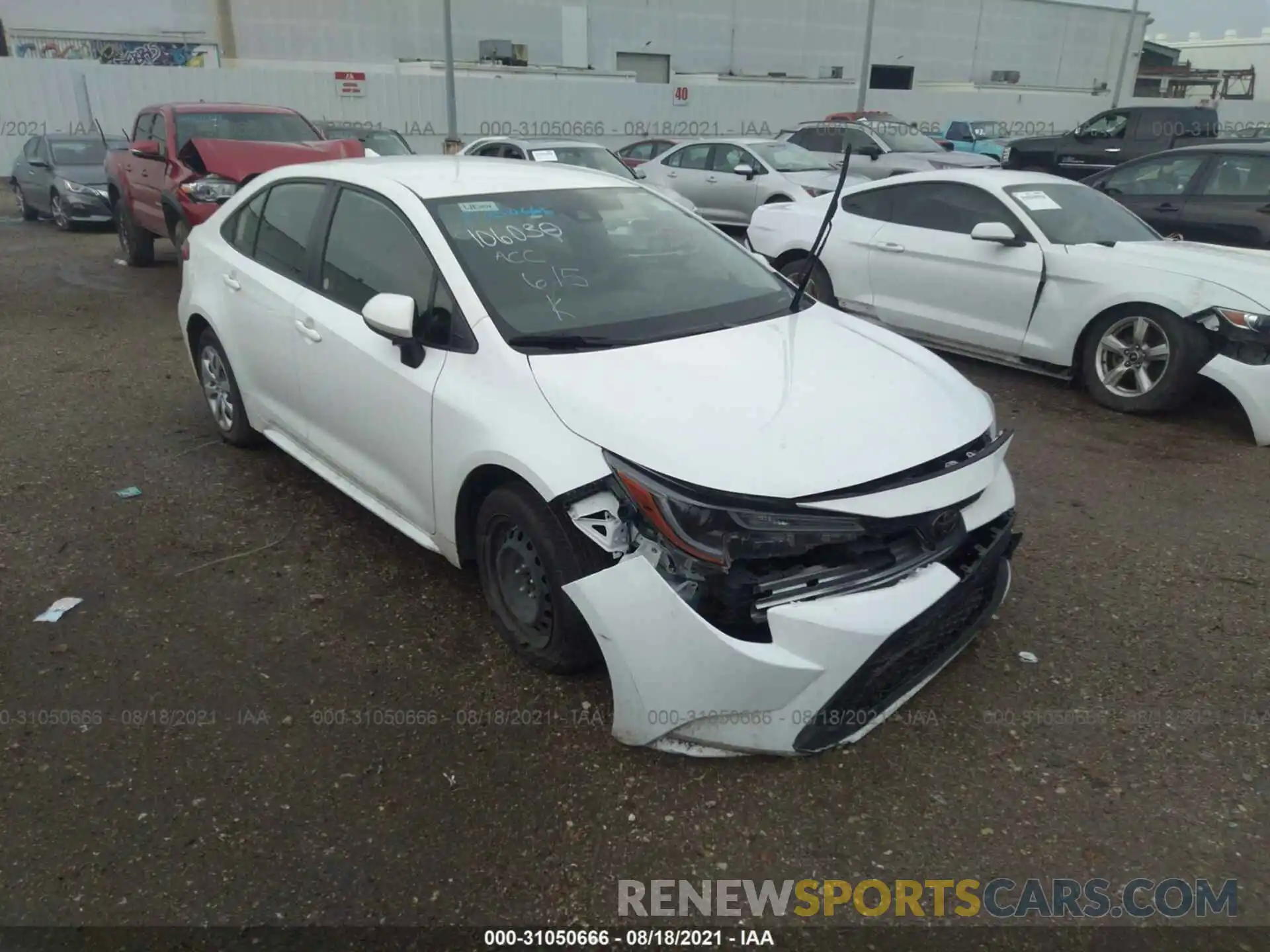 1 Photograph of a damaged car JTDEPRAE2LJ037999 TOYOTA COROLLA 2020