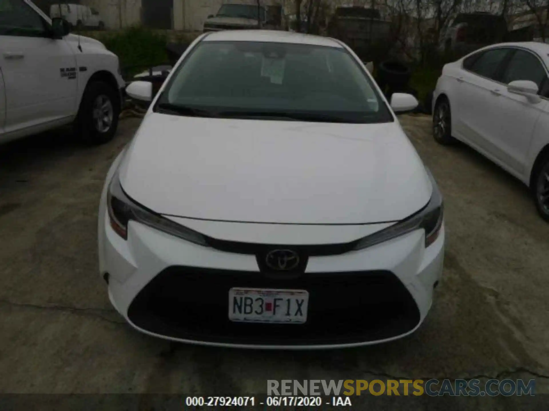 1 Photograph of a damaged car JTDEPRAE2LJ038621 TOYOTA COROLLA 2020