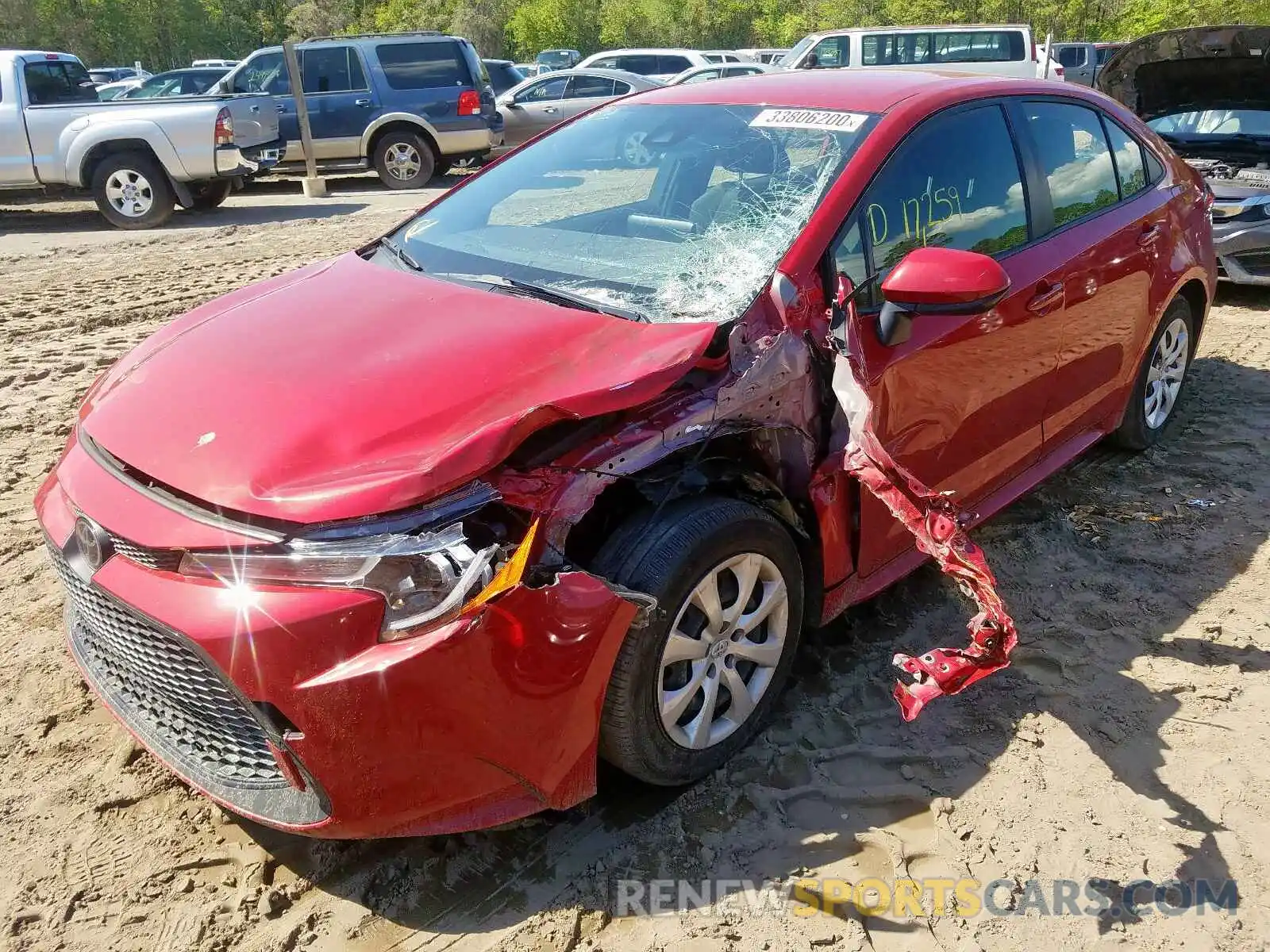 2 Фотография поврежденного автомобиля JTDEPRAE2LJ039347 TOYOTA COROLLA 2020