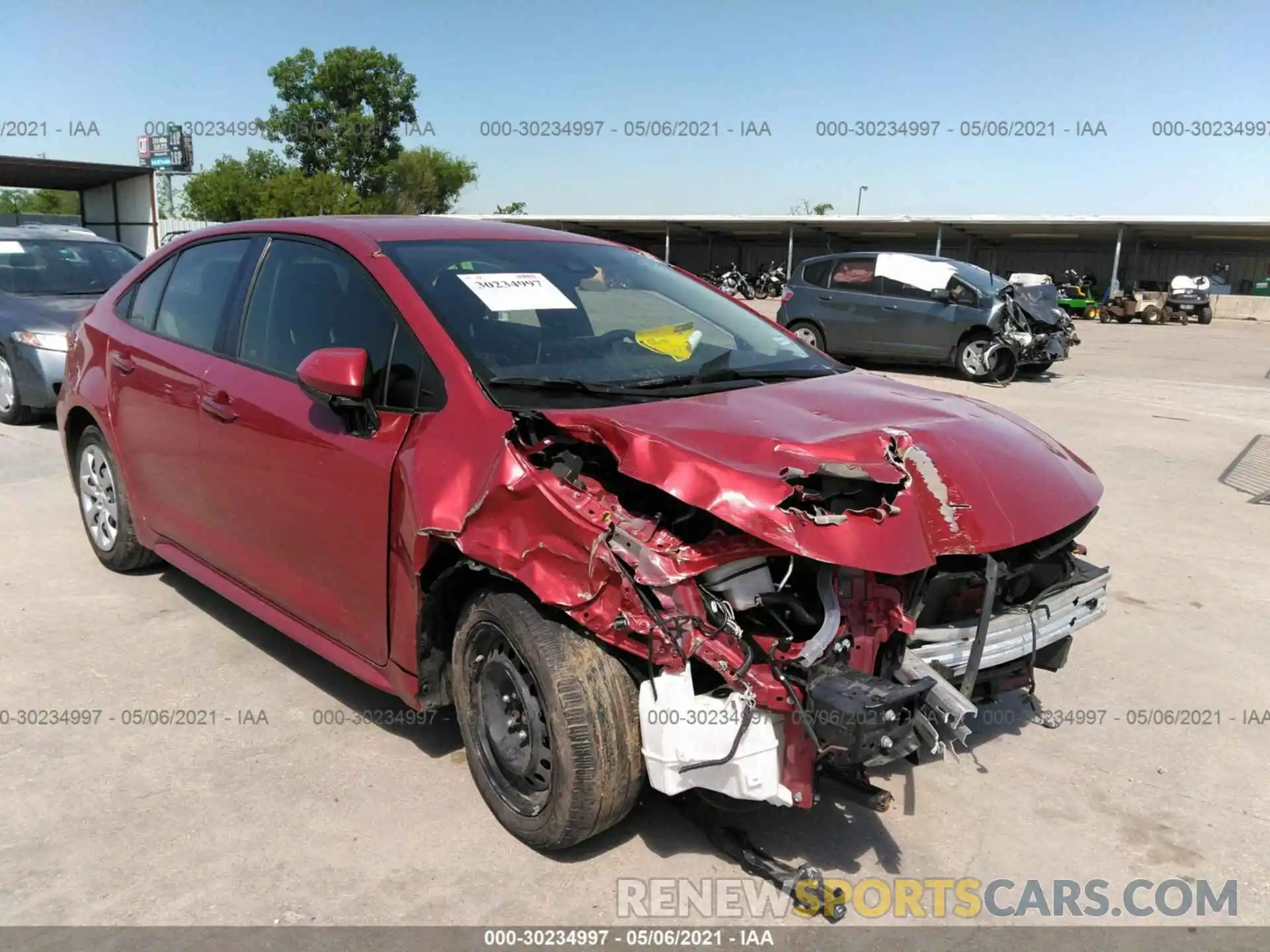 1 Photograph of a damaged car JTDEPRAE2LJ039994 TOYOTA COROLLA 2020