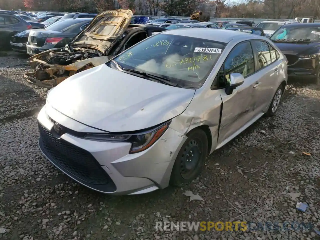 2 Photograph of a damaged car JTDEPRAE2LJ040529 TOYOTA COROLLA 2020