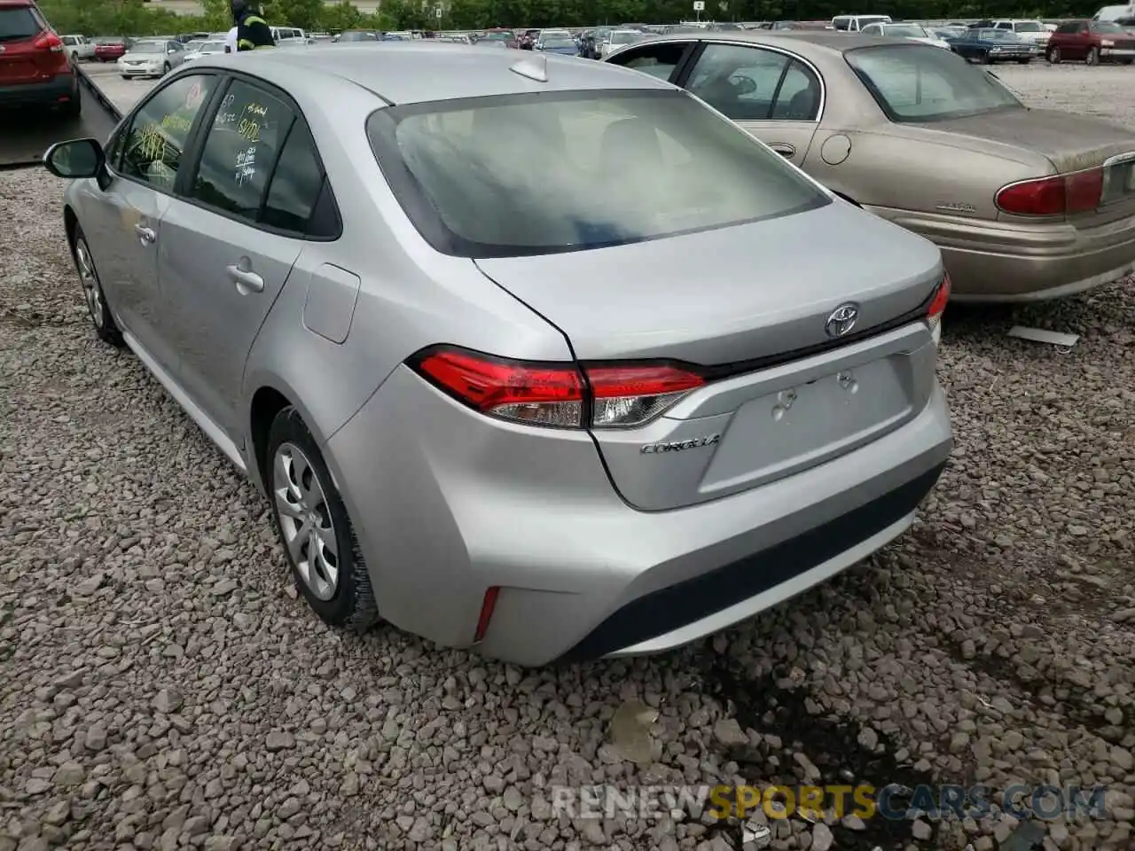 3 Photograph of a damaged car JTDEPRAE2LJ040577 TOYOTA COROLLA 2020