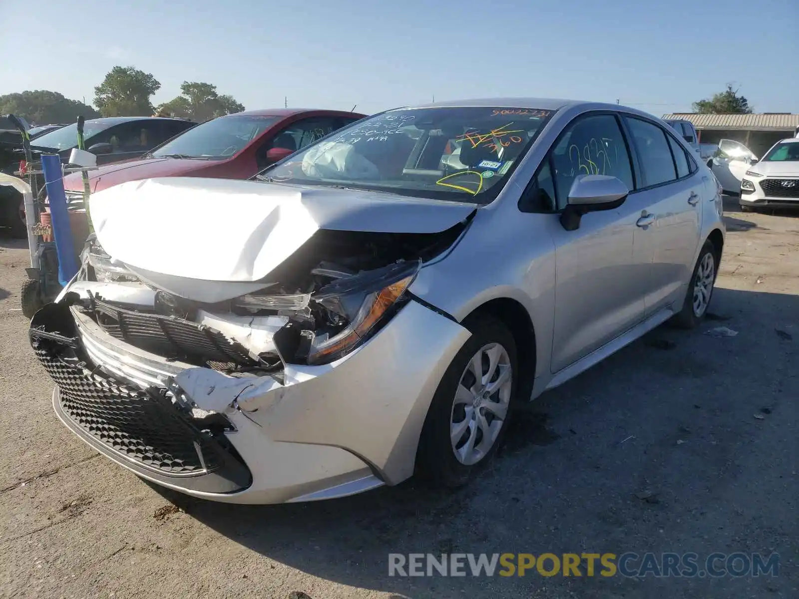 2 Photograph of a damaged car JTDEPRAE2LJ045536 TOYOTA COROLLA 2020