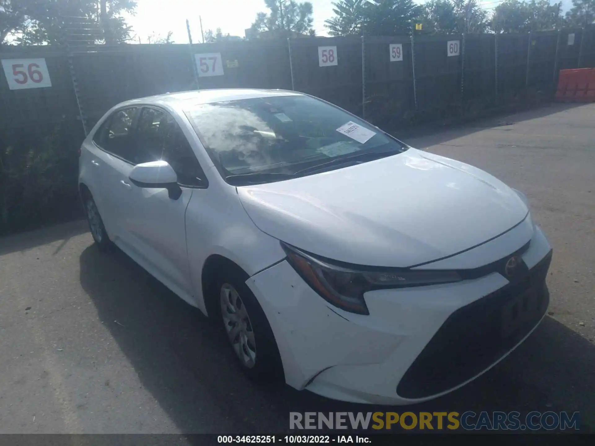 1 Photograph of a damaged car JTDEPRAE2LJ045696 TOYOTA COROLLA 2020