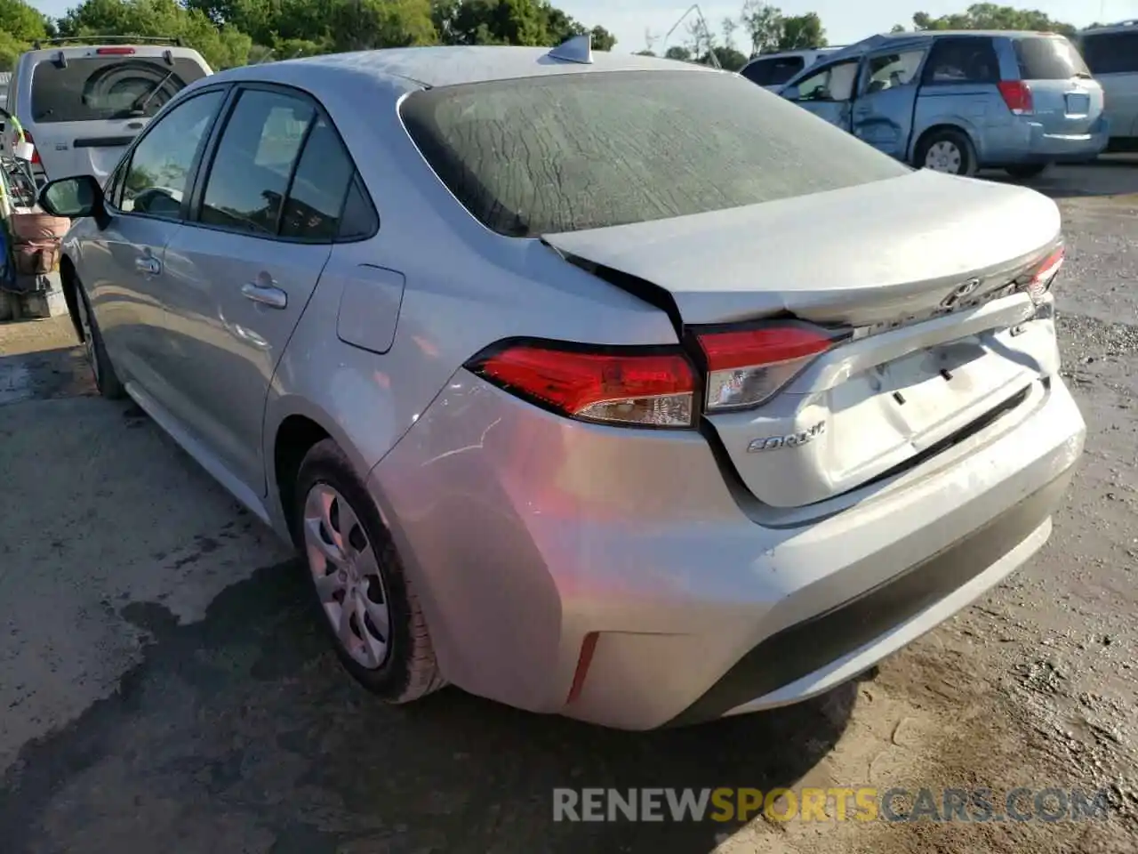 3 Photograph of a damaged car JTDEPRAE2LJ047397 TOYOTA COROLLA 2020