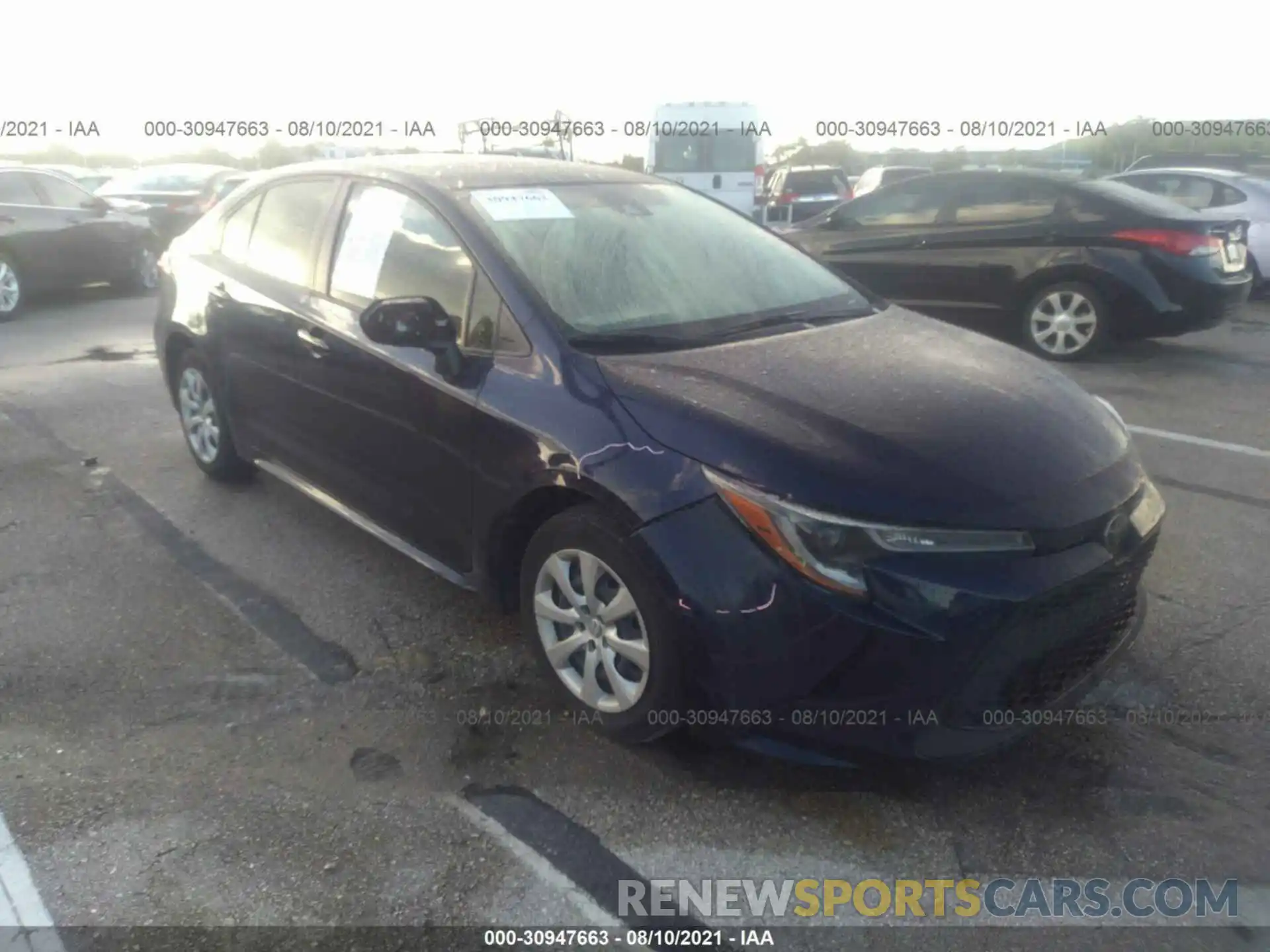 1 Photograph of a damaged car JTDEPRAE2LJ049165 TOYOTA COROLLA 2020