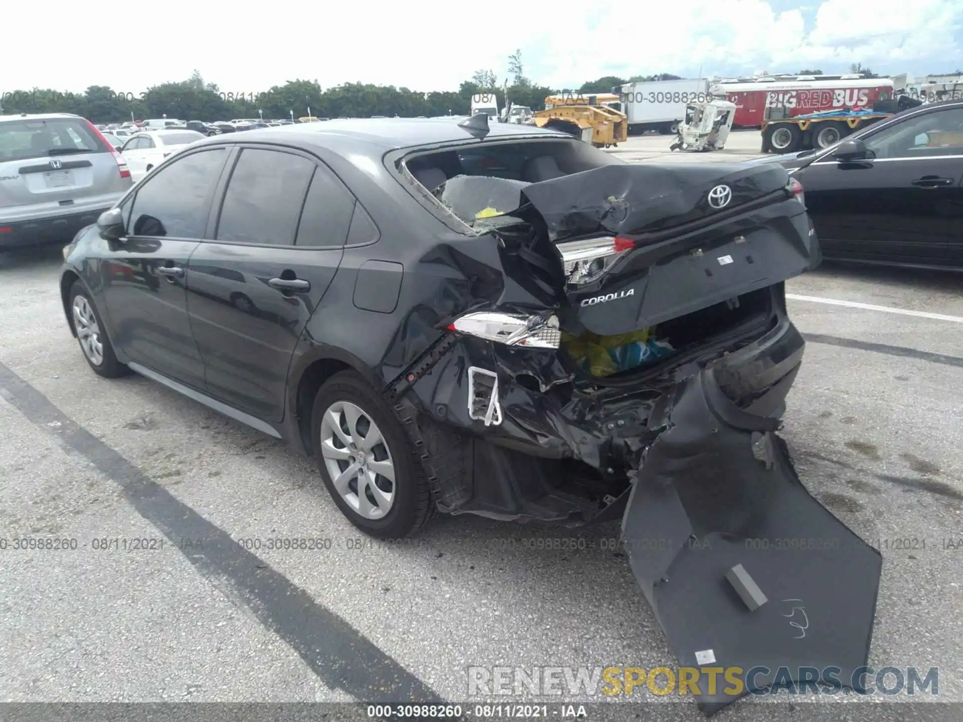 3 Photograph of a damaged car JTDEPRAE2LJ052485 TOYOTA COROLLA 2020