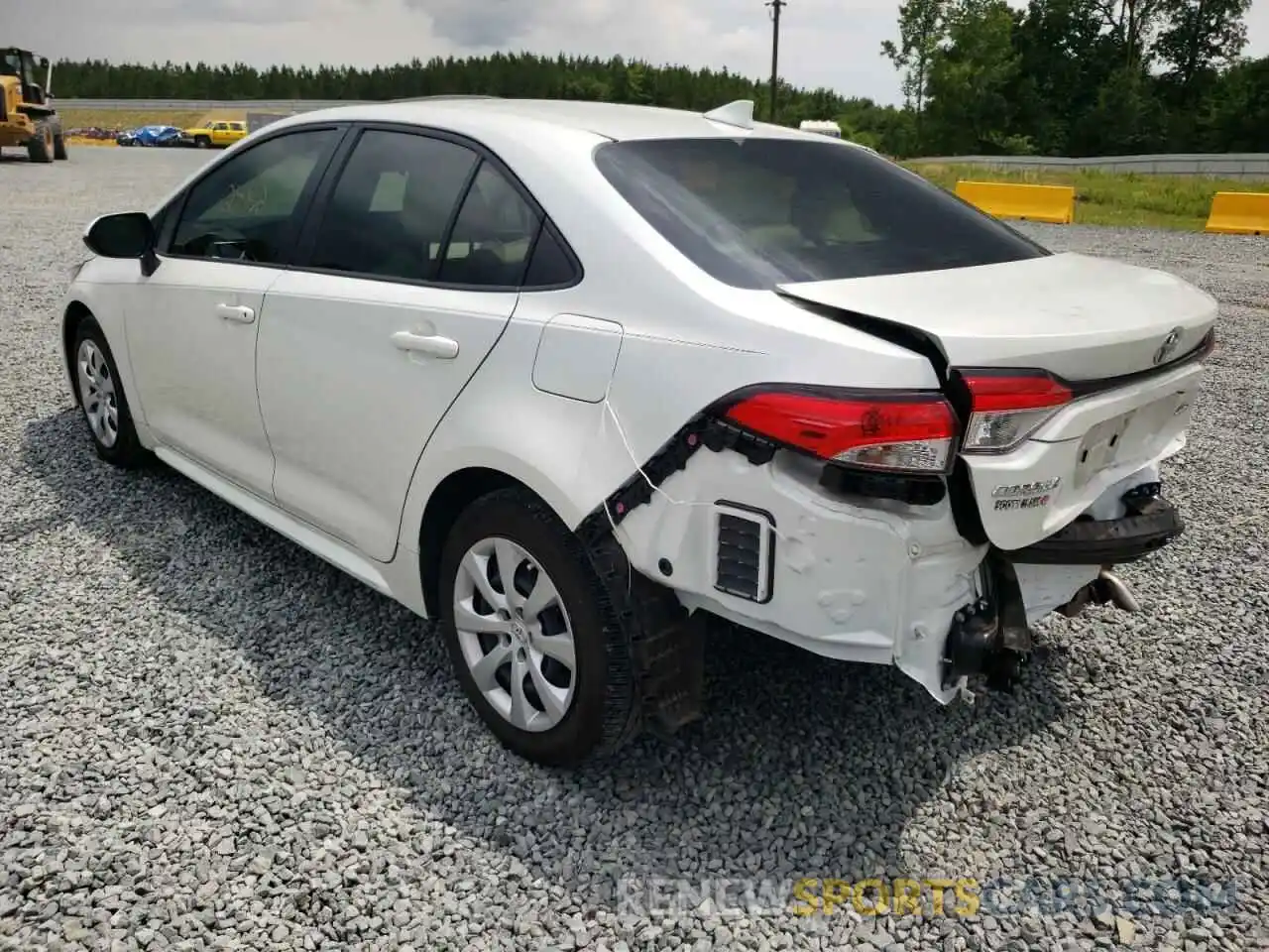 3 Photograph of a damaged car JTDEPRAE2LJ053359 TOYOTA COROLLA 2020