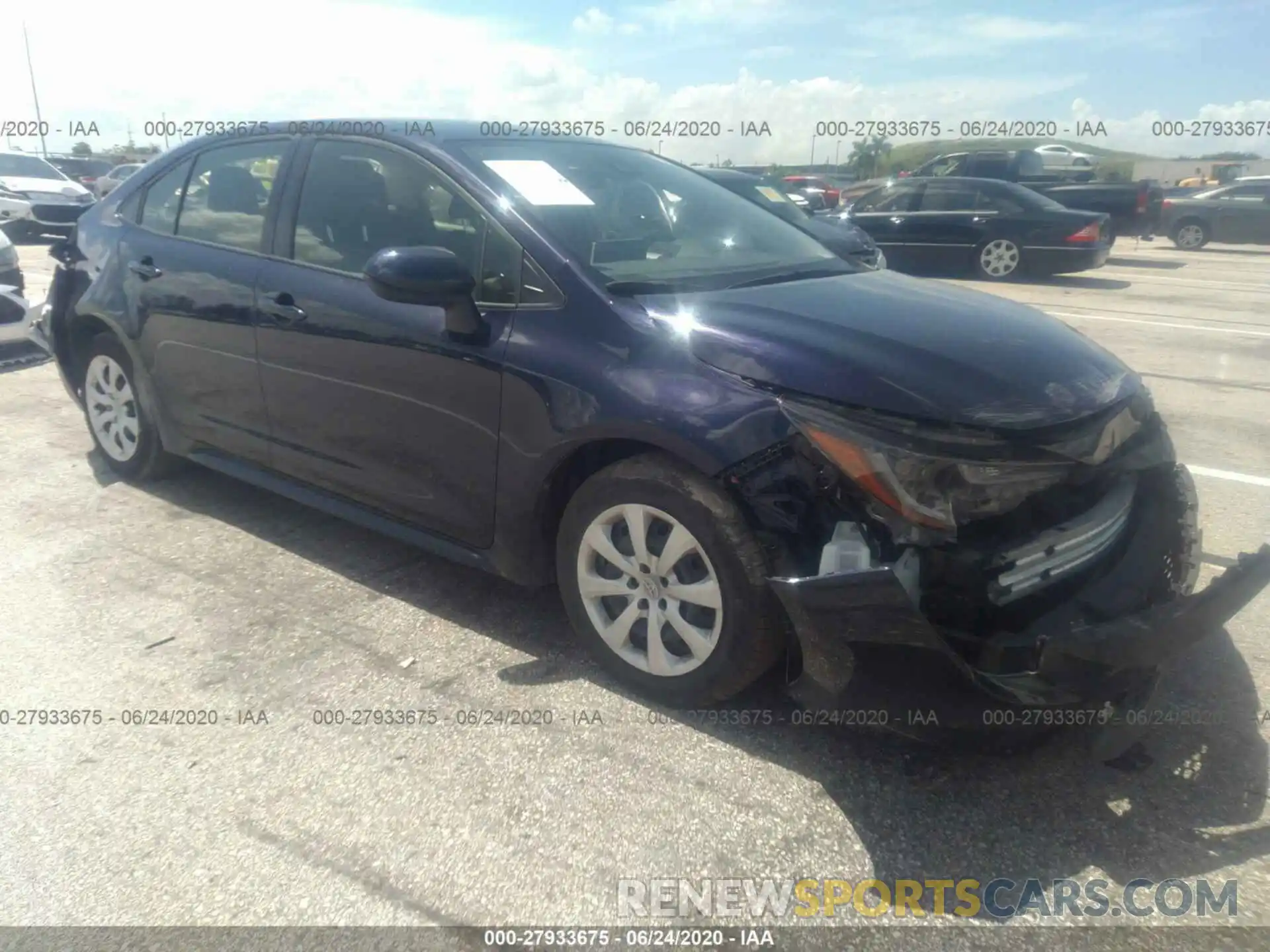 1 Photograph of a damaged car JTDEPRAE2LJ053720 TOYOTA COROLLA 2020