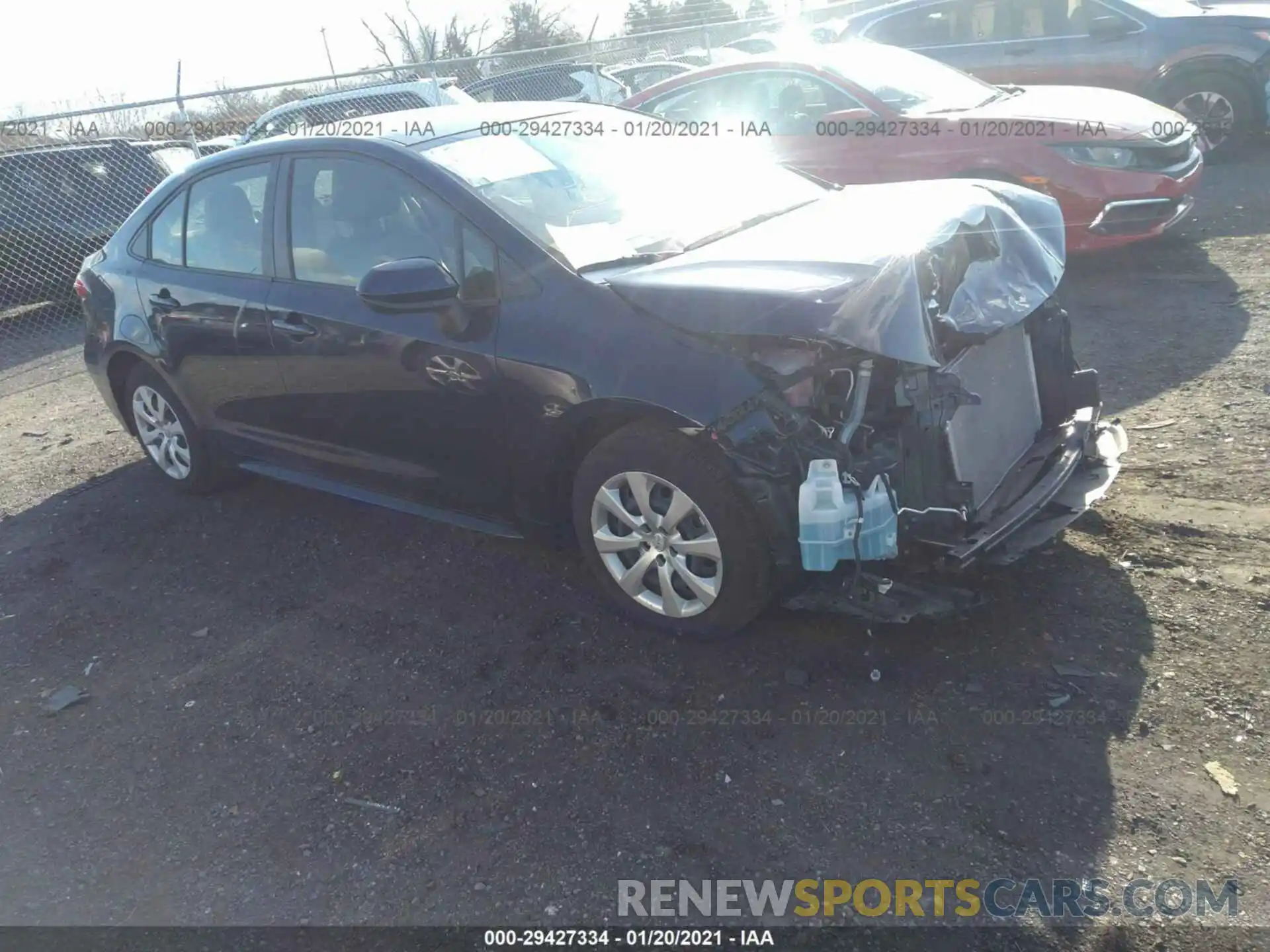 1 Photograph of a damaged car JTDEPRAE2LJ060294 TOYOTA COROLLA 2020