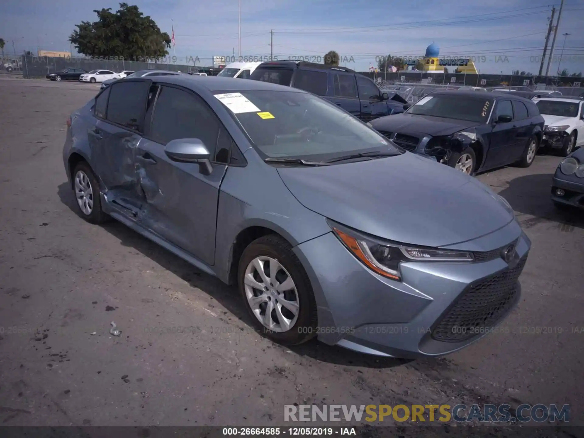 1 Photograph of a damaged car JTDEPRAE2LJ063714 TOYOTA COROLLA 2020