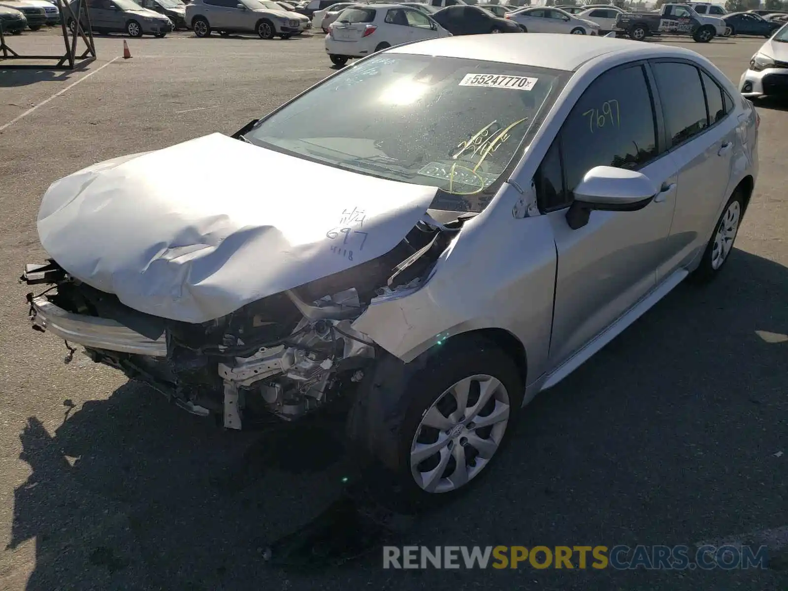 2 Photograph of a damaged car JTDEPRAE2LJ064118 TOYOTA COROLLA 2020