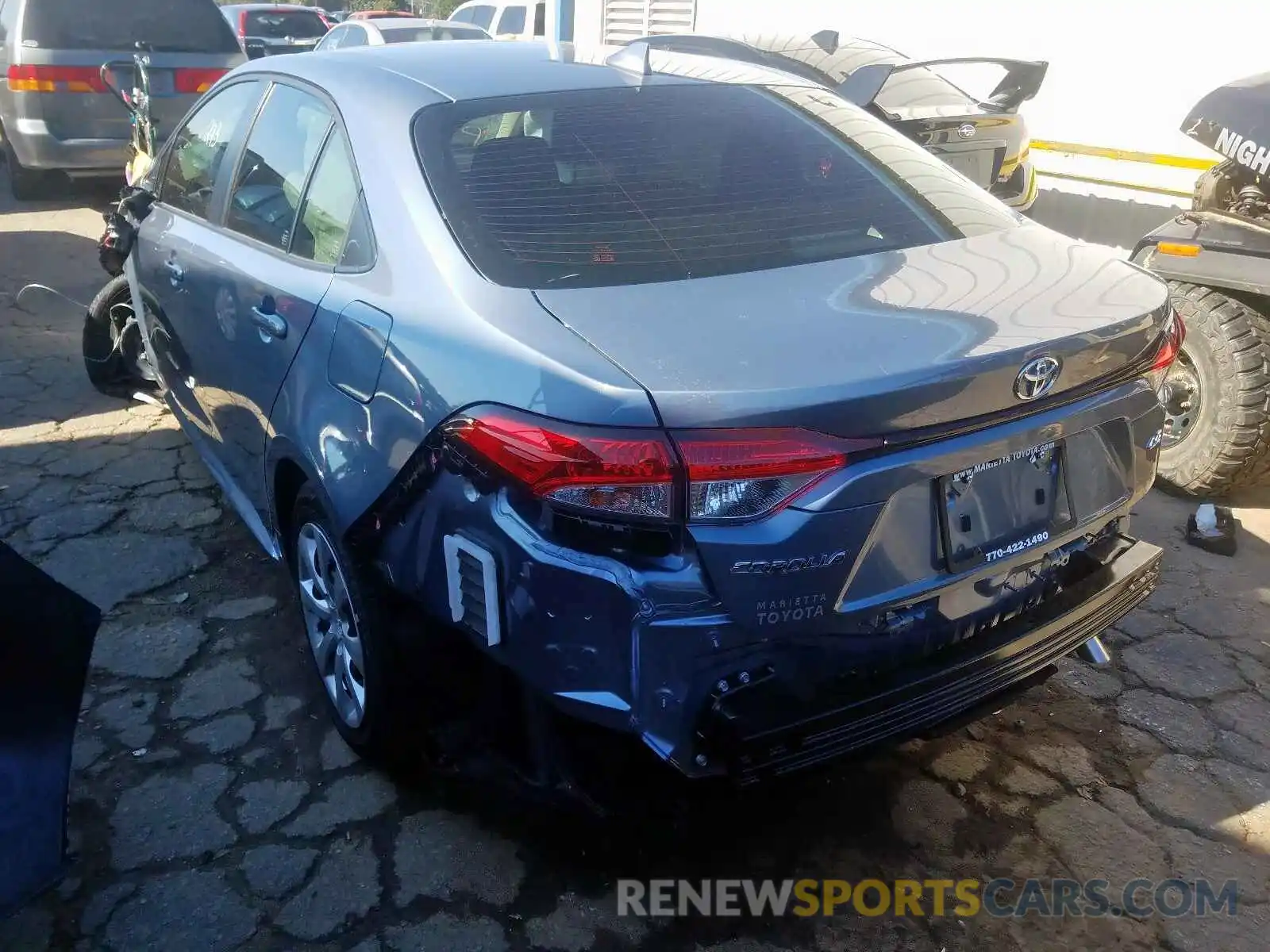 3 Photograph of a damaged car JTDEPRAE2LJ065589 TOYOTA COROLLA 2020