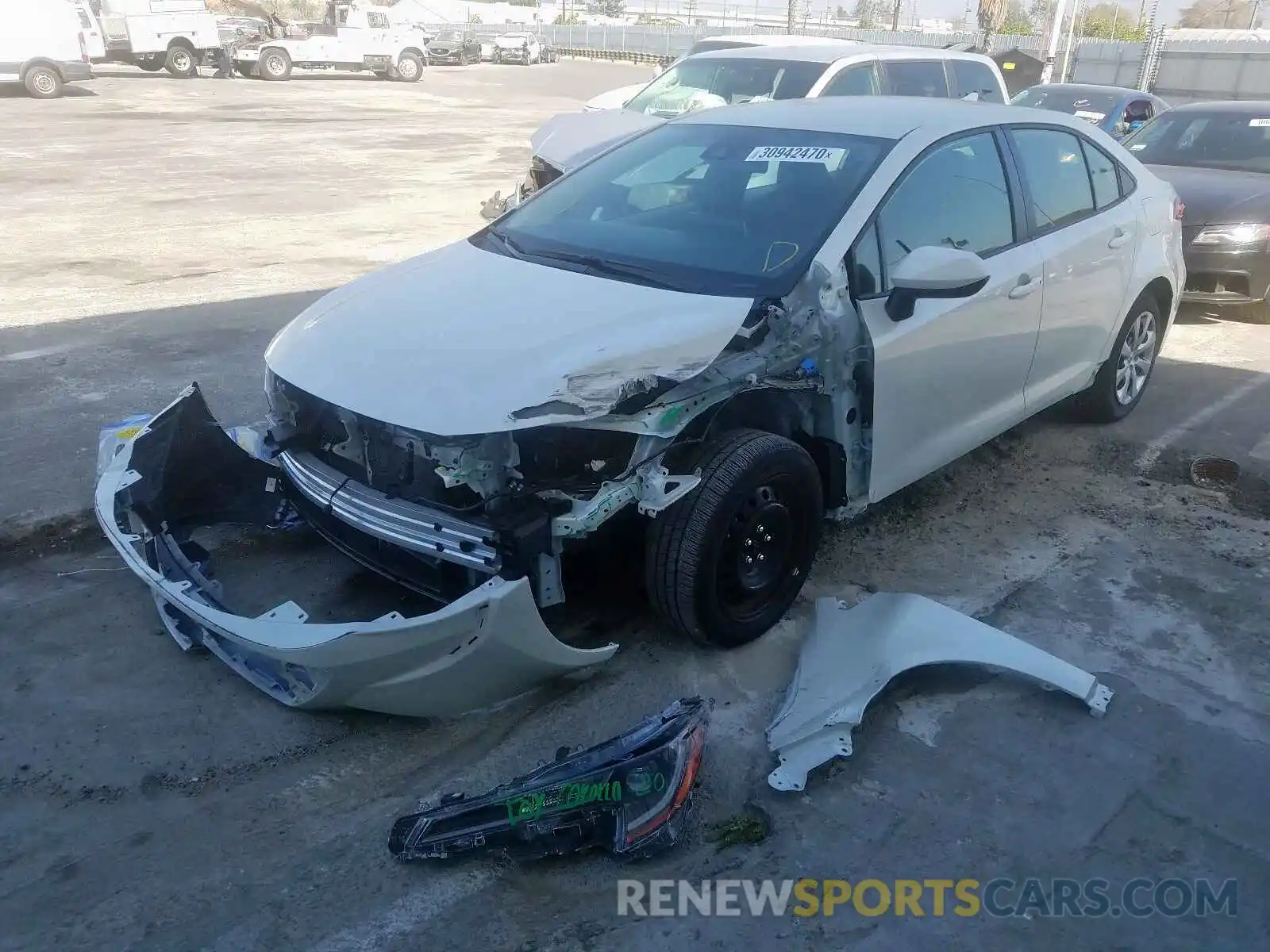 2 Photograph of a damaged car JTDEPRAE2LJ066547 TOYOTA COROLLA 2020