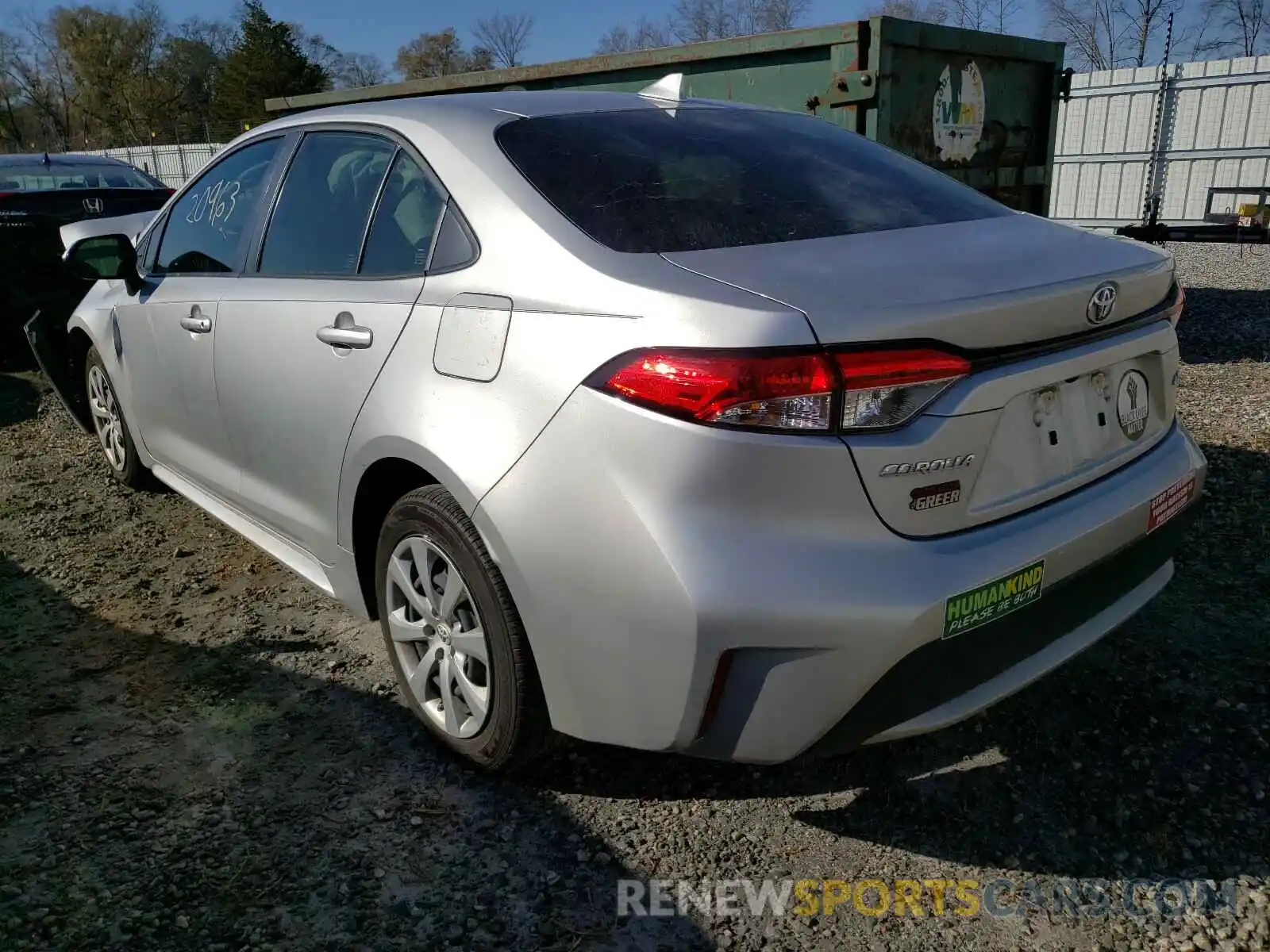 3 Photograph of a damaged car JTDEPRAE2LJ070386 TOYOTA COROLLA 2020