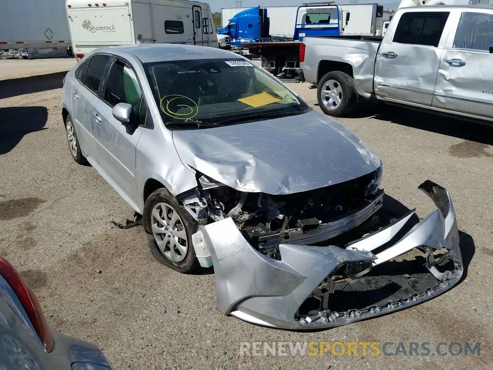 1 Photograph of a damaged car JTDEPRAE2LJ072154 TOYOTA COROLLA 2020