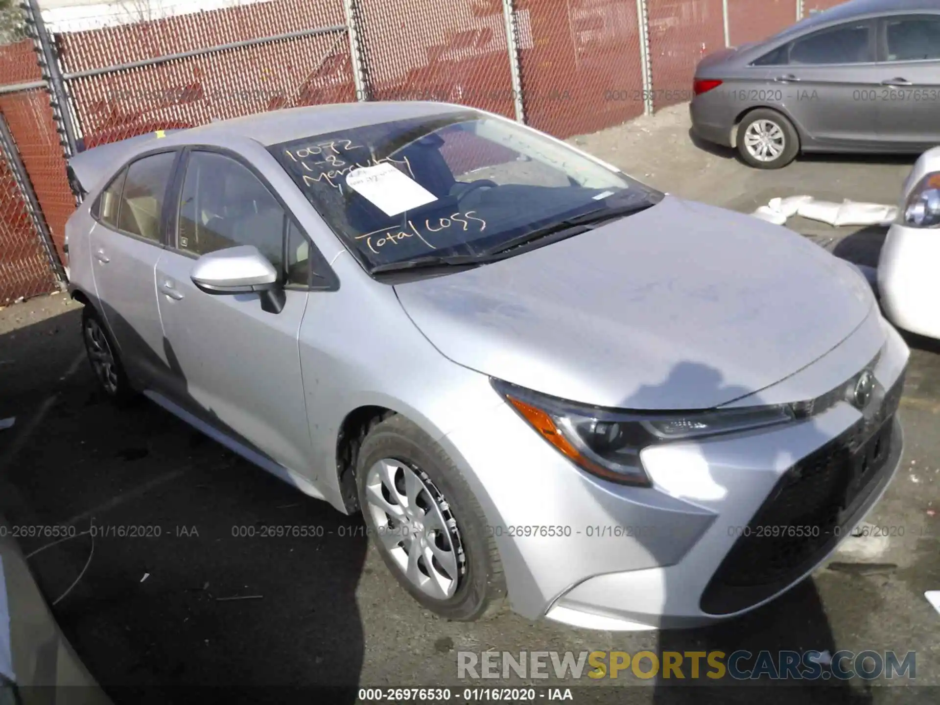 1 Photograph of a damaged car JTDEPRAE2LJ073658 TOYOTA COROLLA 2020