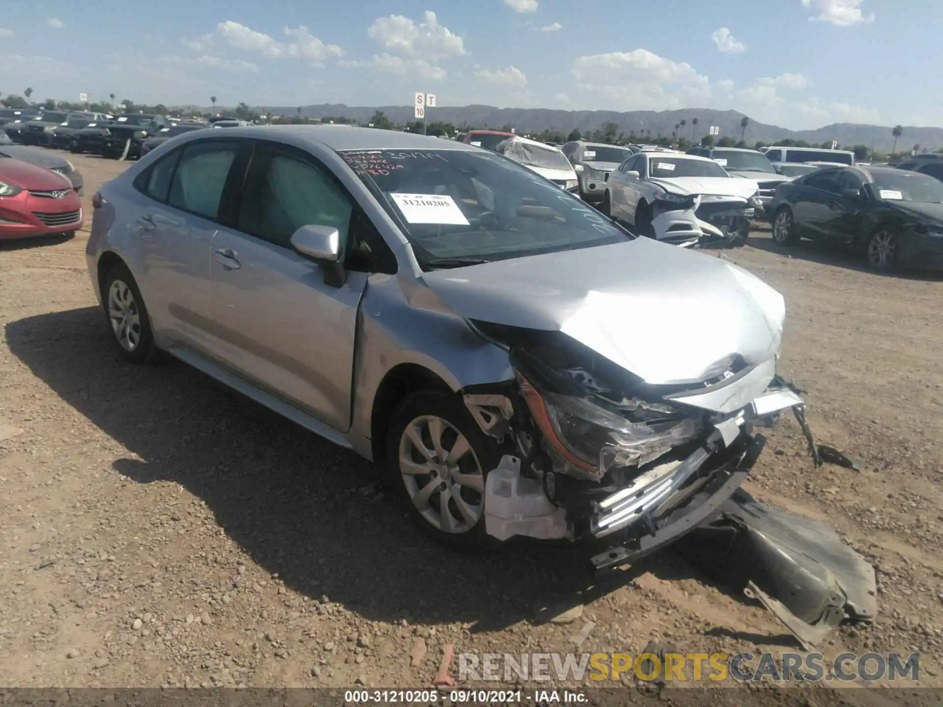 1 Photograph of a damaged car JTDEPRAE2LJ076429 TOYOTA COROLLA 2020