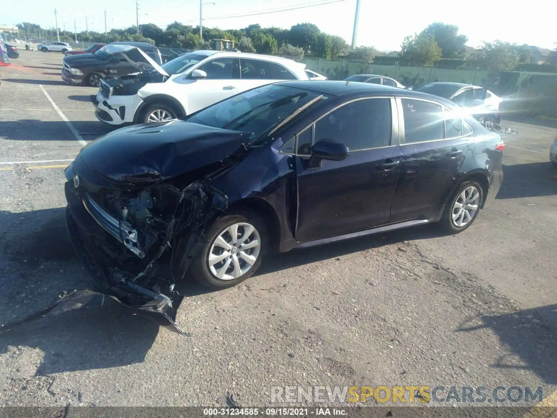 2 Photograph of a damaged car JTDEPRAE2LJ077029 TOYOTA COROLLA 2020