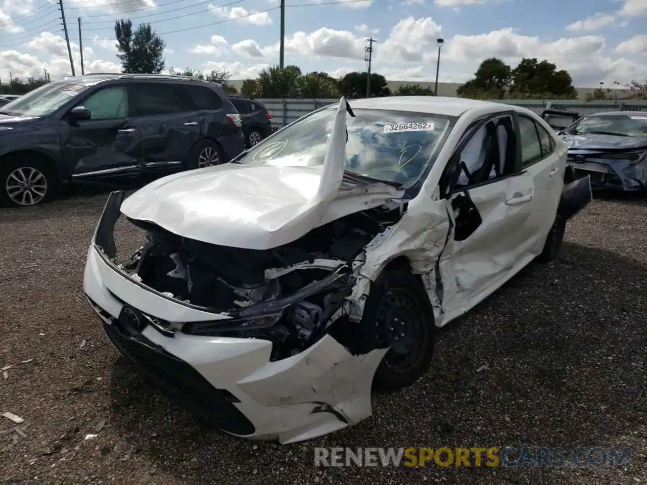 2 Photograph of a damaged car JTDEPRAE2LJ078391 TOYOTA COROLLA 2020