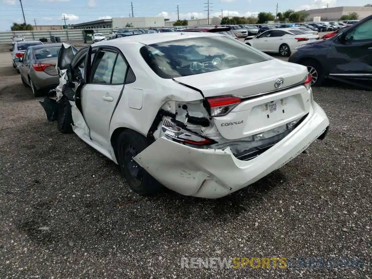 3 Photograph of a damaged car JTDEPRAE2LJ078391 TOYOTA COROLLA 2020