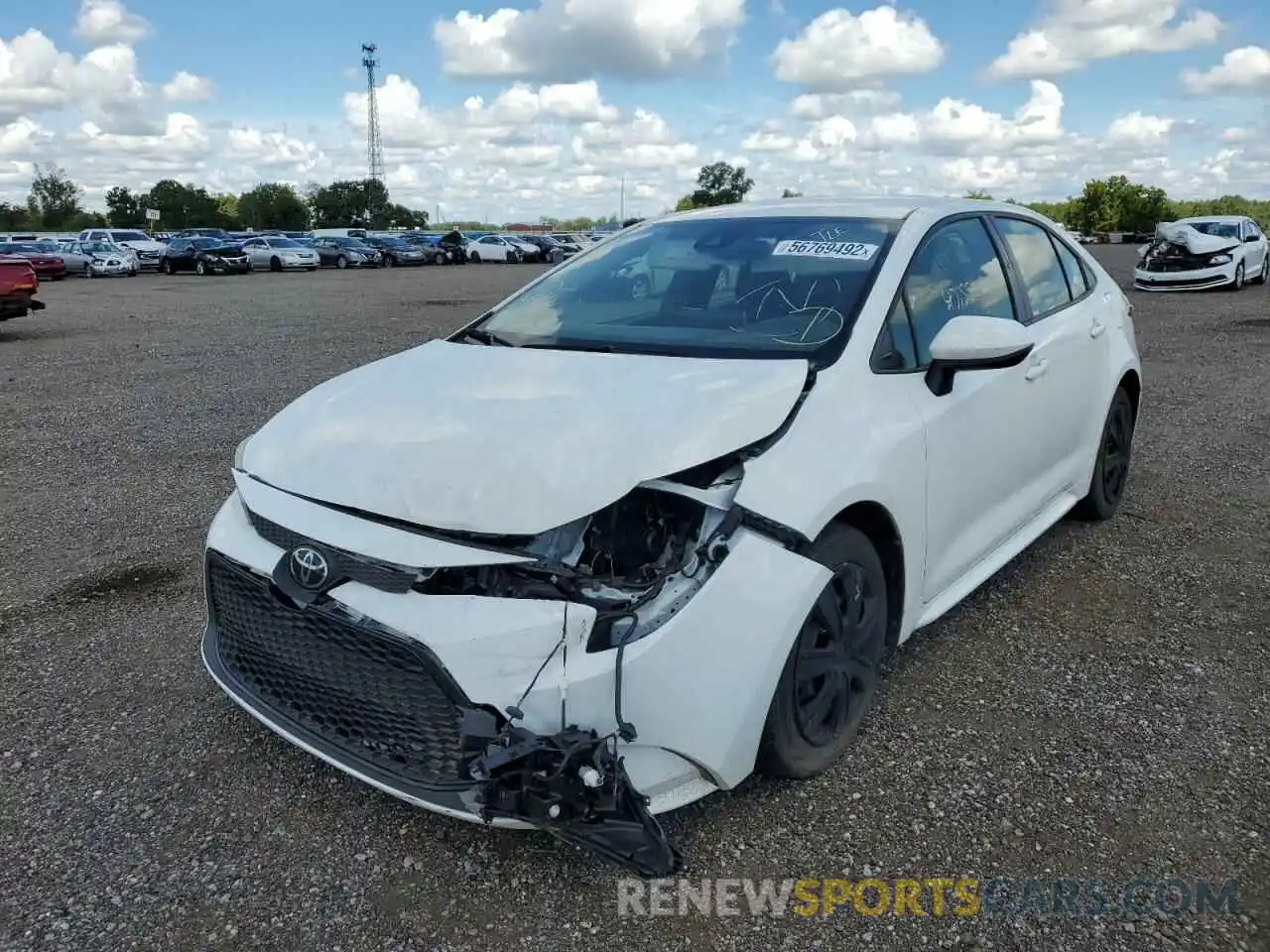 2 Photograph of a damaged car JTDEPRAE2LJ080349 TOYOTA COROLLA 2020