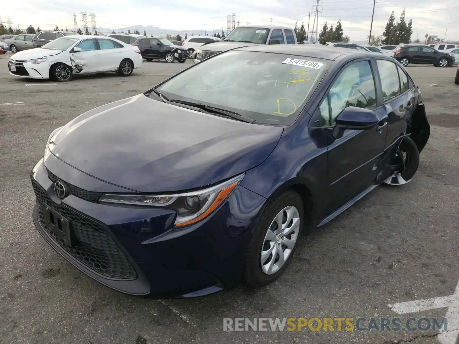 2 Photograph of a damaged car JTDEPRAE2LJ082540 TOYOTA COROLLA 2020