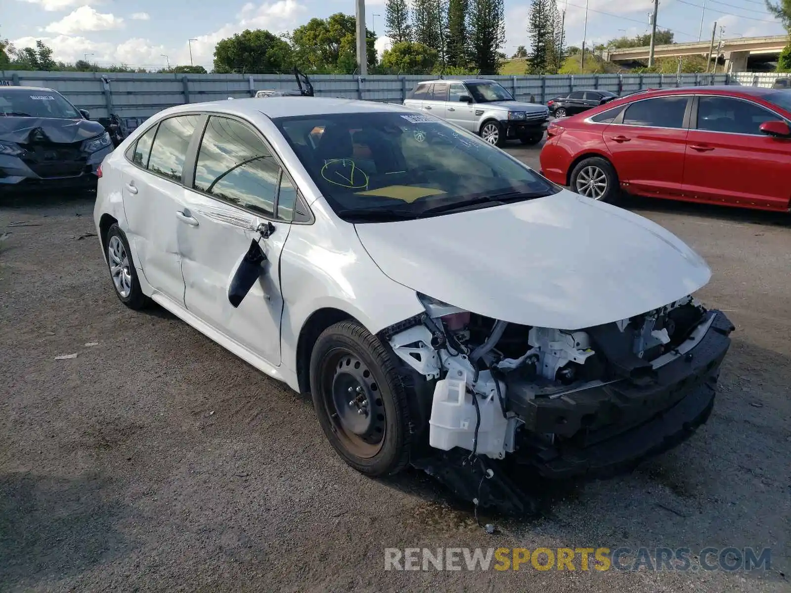 1 Photograph of a damaged car JTDEPRAE2LJ083493 TOYOTA COROLLA 2020