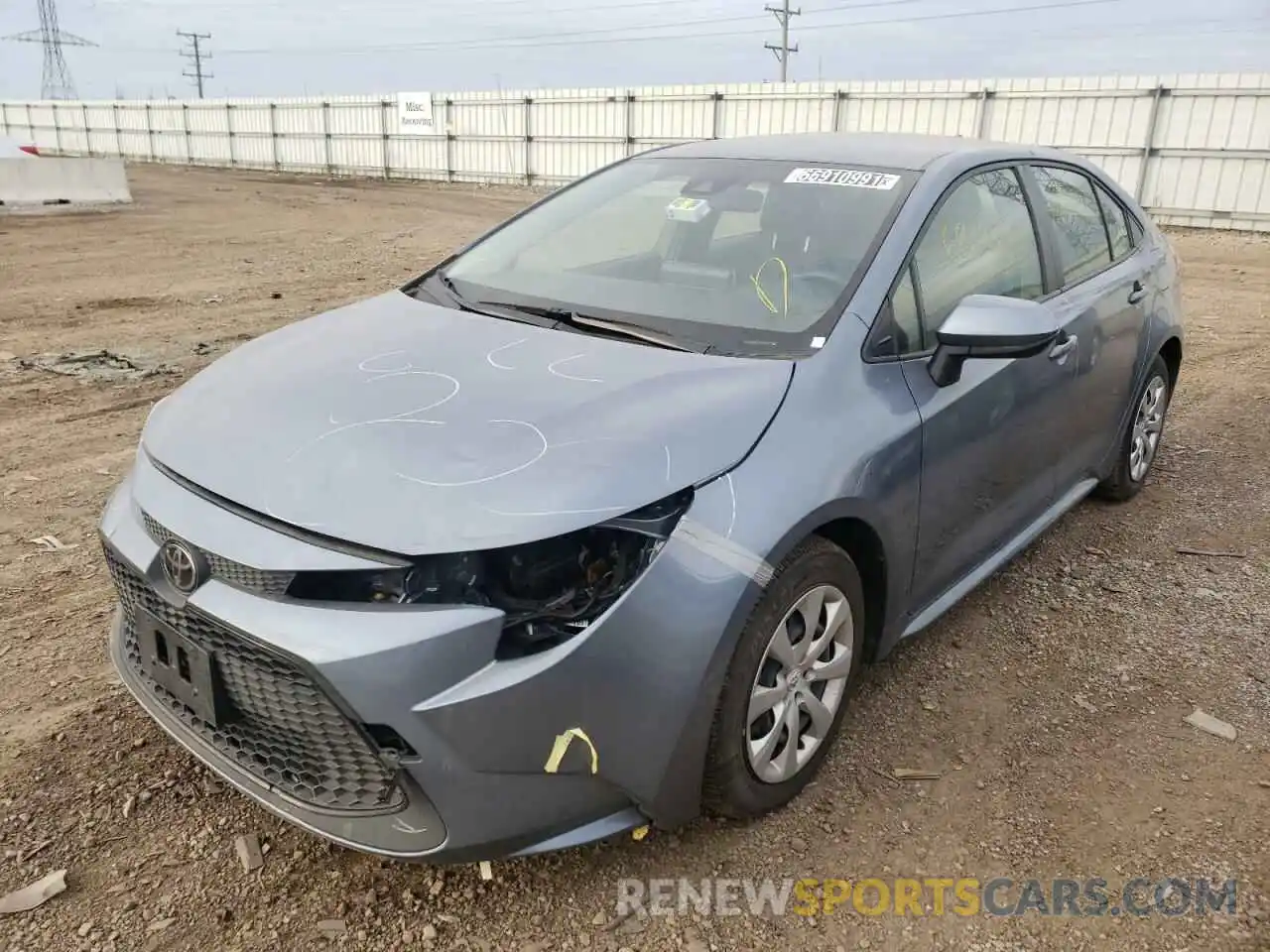 2 Photograph of a damaged car JTDEPRAE2LJ087608 TOYOTA COROLLA 2020