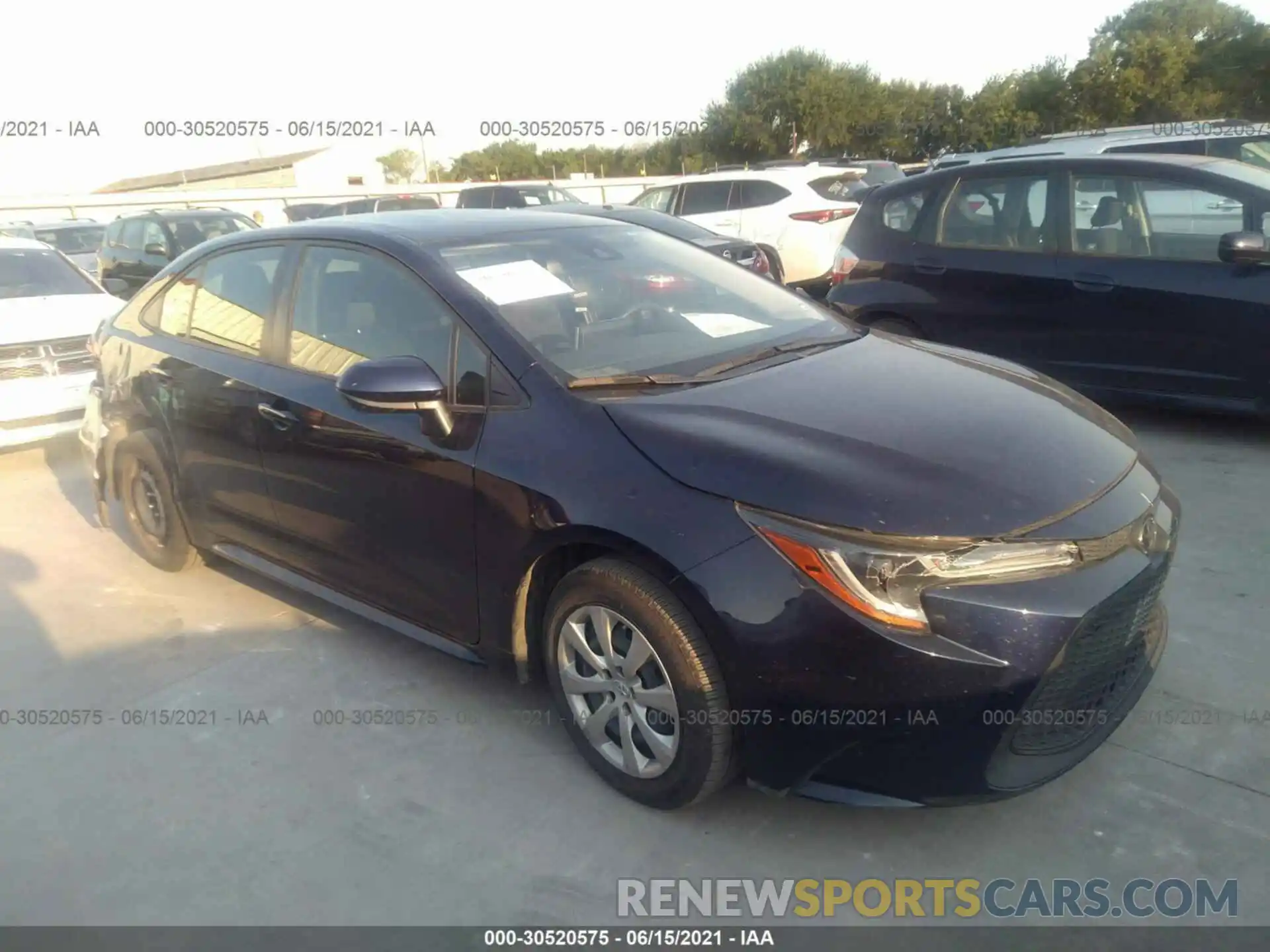 1 Photograph of a damaged car JTDEPRAE2LJ089360 TOYOTA COROLLA 2020