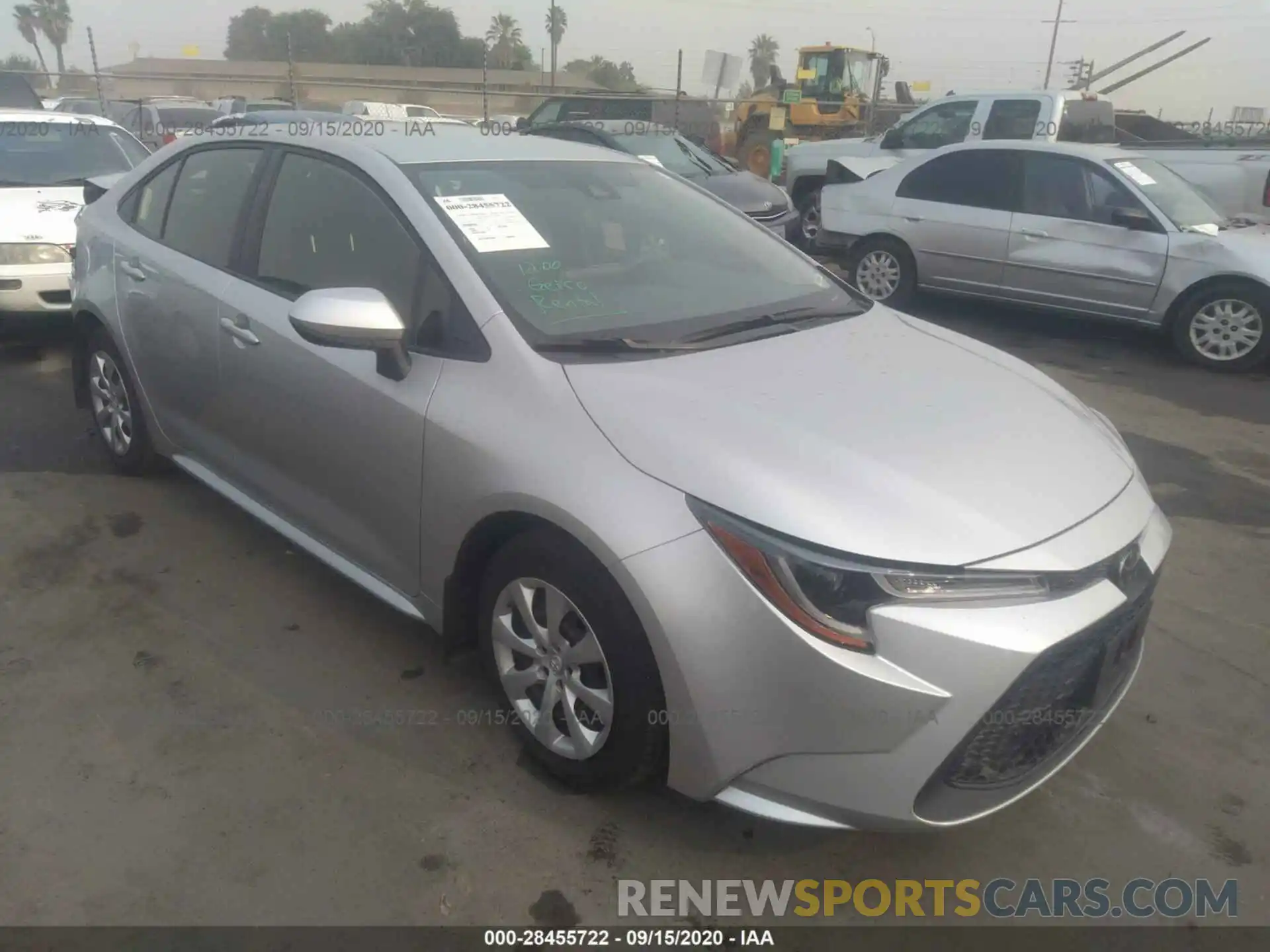 1 Photograph of a damaged car JTDEPRAE2LJ095546 TOYOTA COROLLA 2020