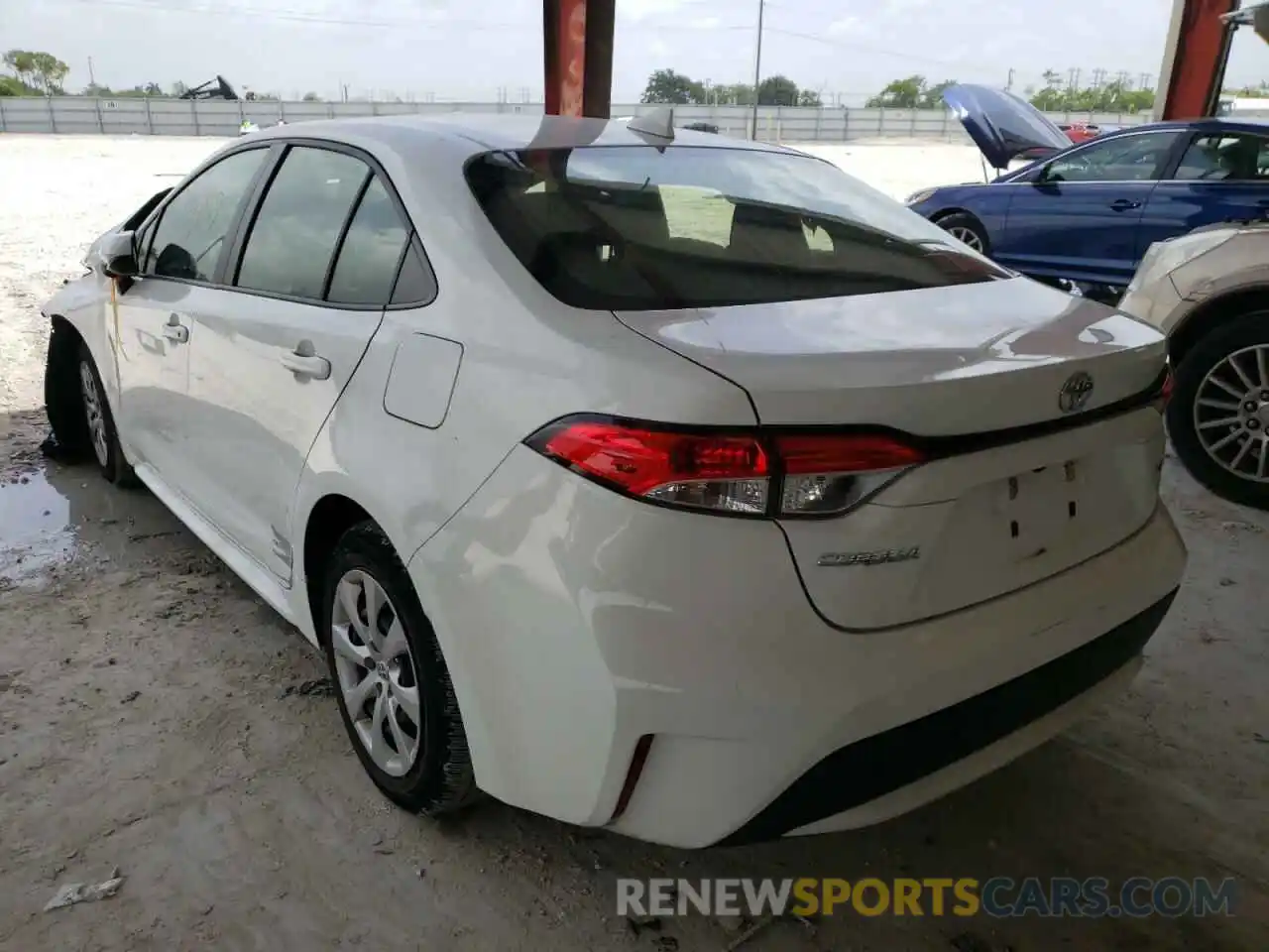 3 Photograph of a damaged car JTDEPRAE2LJ096079 TOYOTA COROLLA 2020