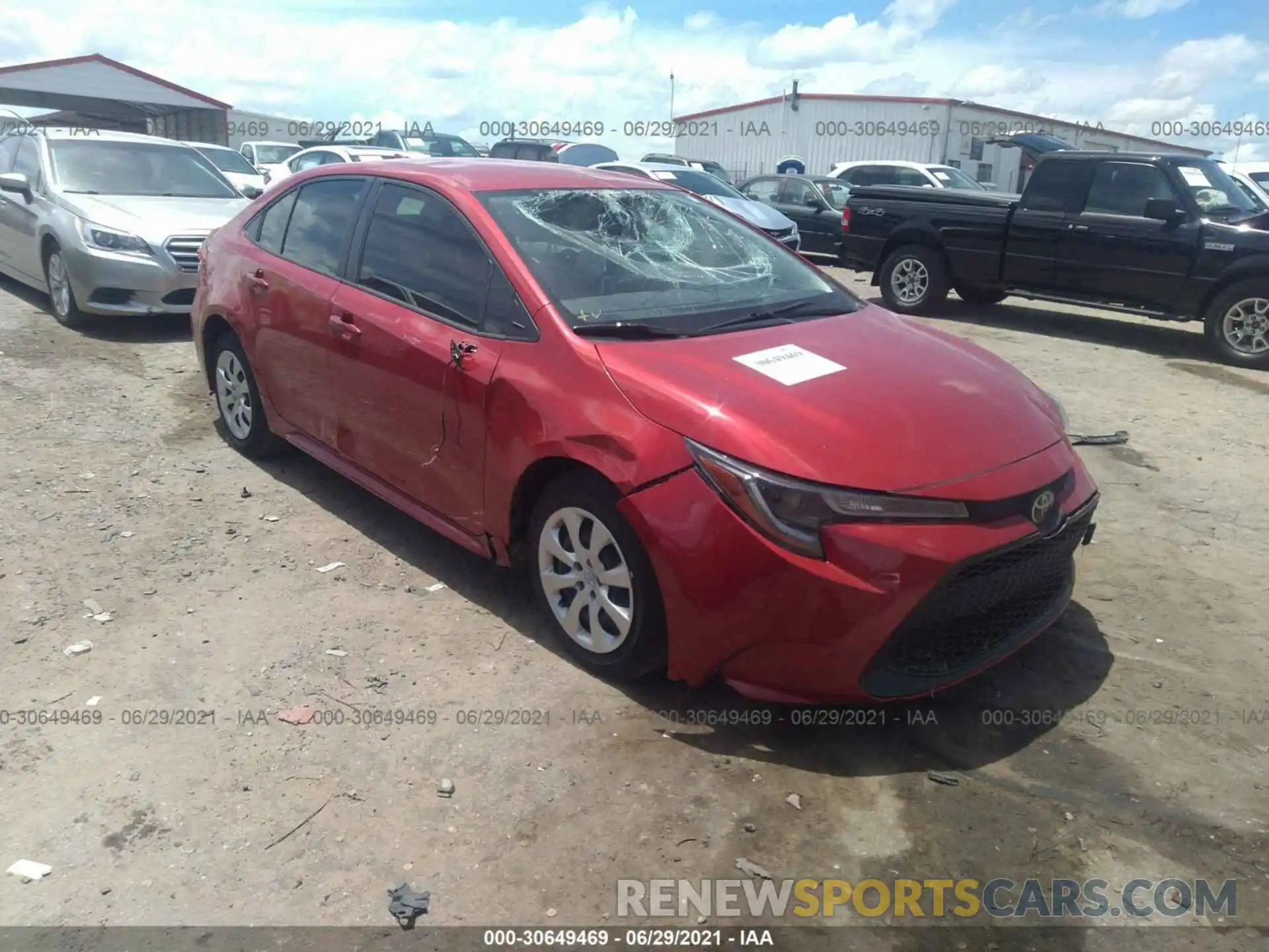 1 Photograph of a damaged car JTDEPRAE2LJ100597 TOYOTA COROLLA 2020