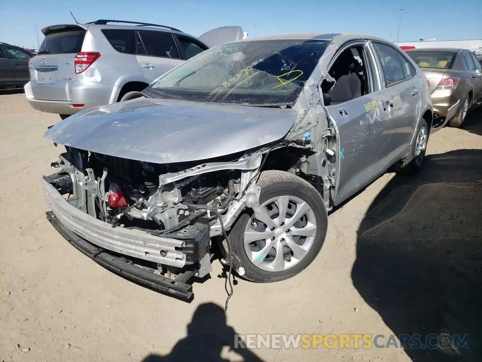 2 Photograph of a damaged car JTDEPRAE2LJ104939 TOYOTA COROLLA 2020