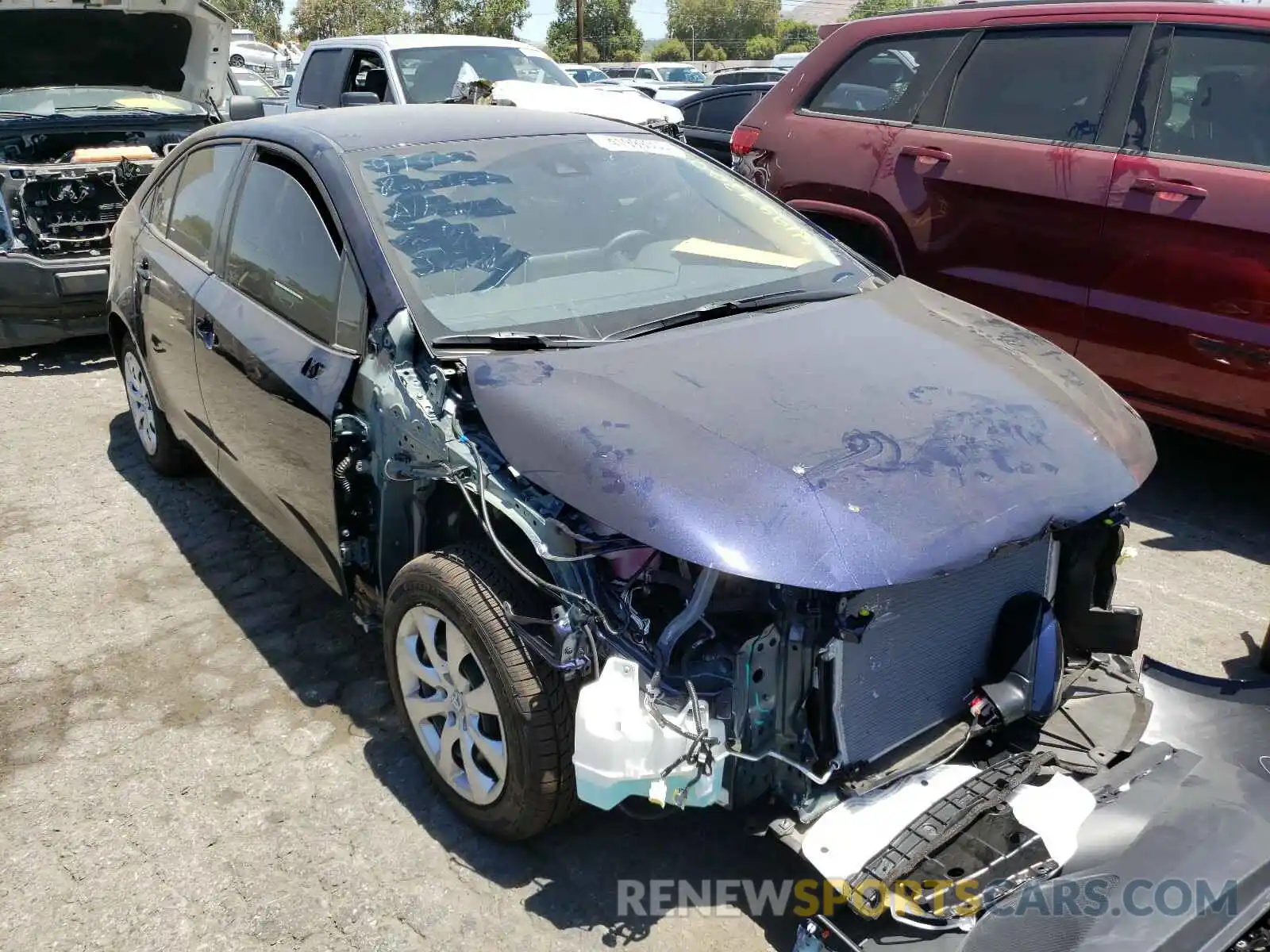 1 Photograph of a damaged car JTDEPRAE2LJ105704 TOYOTA COROLLA 2020