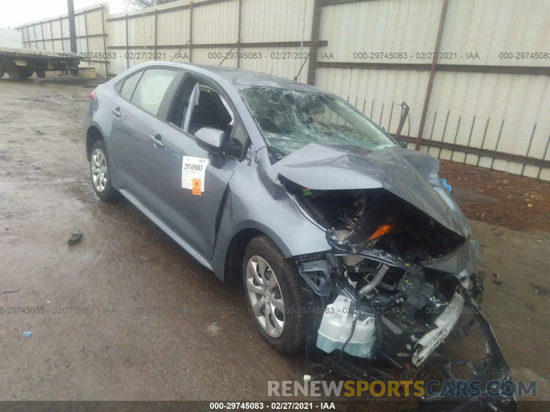 1 Photograph of a damaged car JTDEPRAE2LJ106044 TOYOTA COROLLA 2020