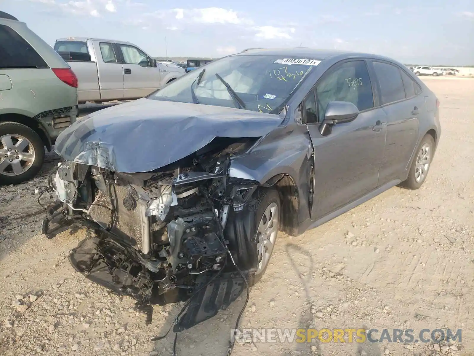 2 Photograph of a damaged car JTDEPRAE2LJ107436 TOYOTA COROLLA 2020