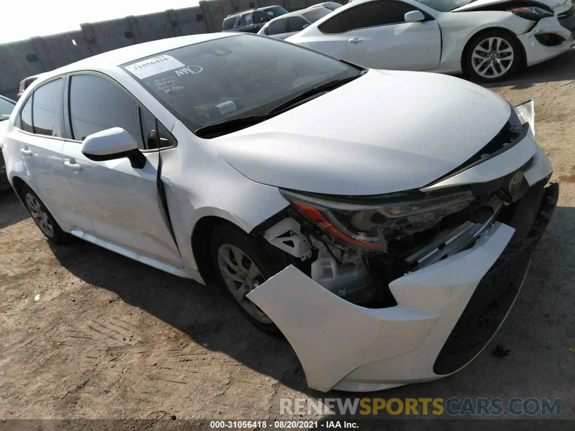 1 Photograph of a damaged car JTDEPRAE2LJ107517 TOYOTA COROLLA 2020