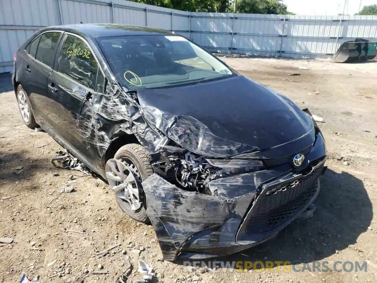 1 Photograph of a damaged car JTDEPRAE2LJ109526 TOYOTA COROLLA 2020