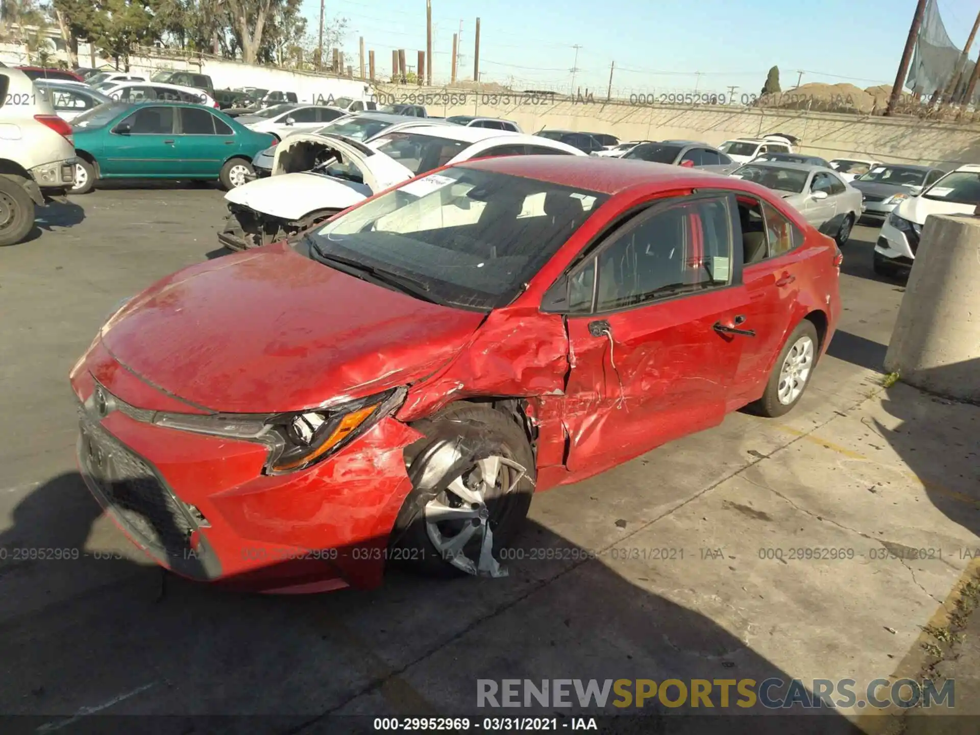 2 Photograph of a damaged car JTDEPRAE2LJ111194 TOYOTA COROLLA 2020