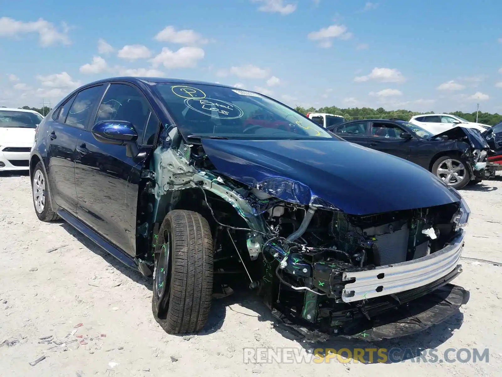 1 Photograph of a damaged car JTDEPRAE2LJ112474 TOYOTA COROLLA 2020