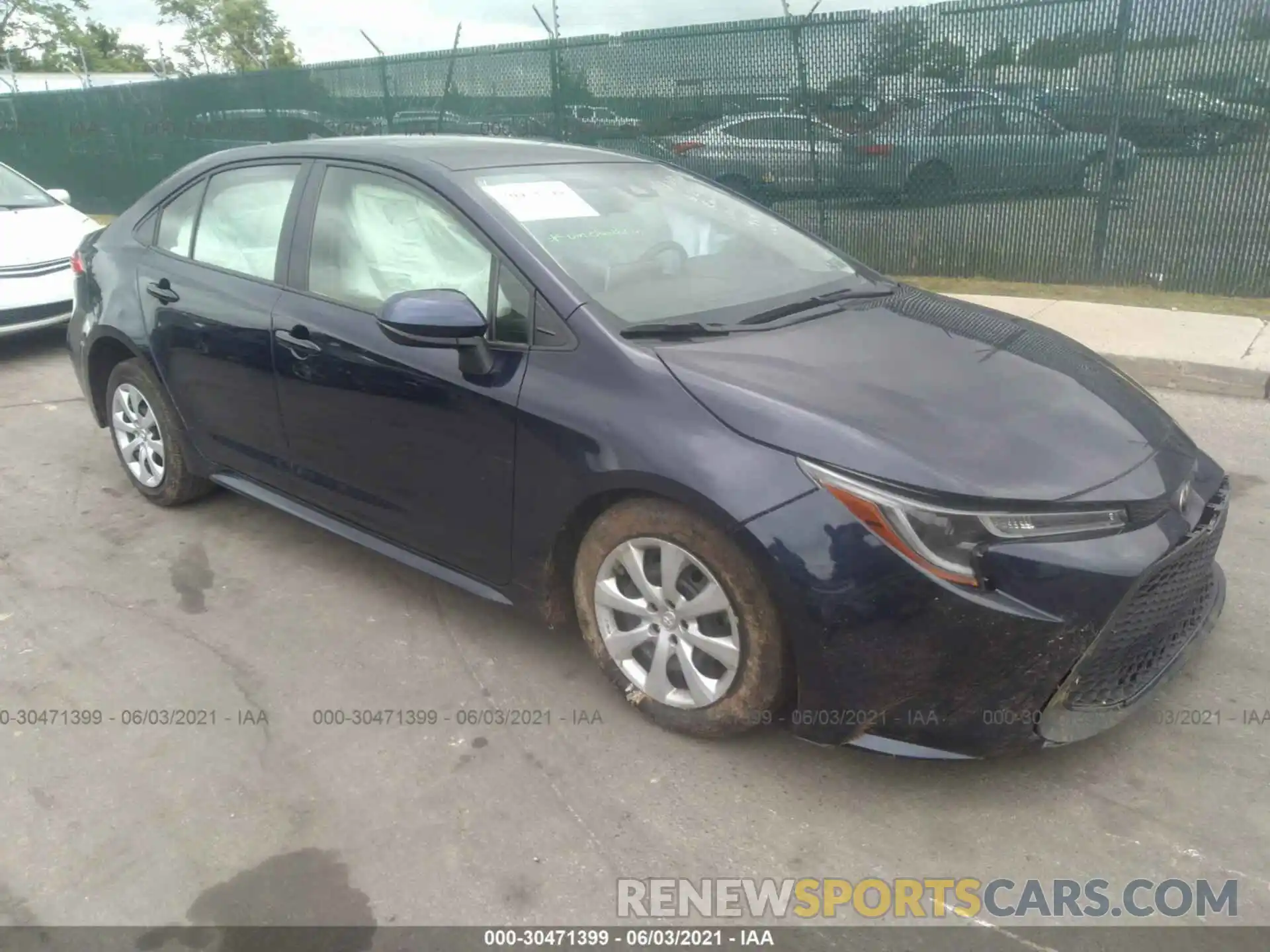 1 Photograph of a damaged car JTDEPRAE2LJ114595 TOYOTA COROLLA 2020