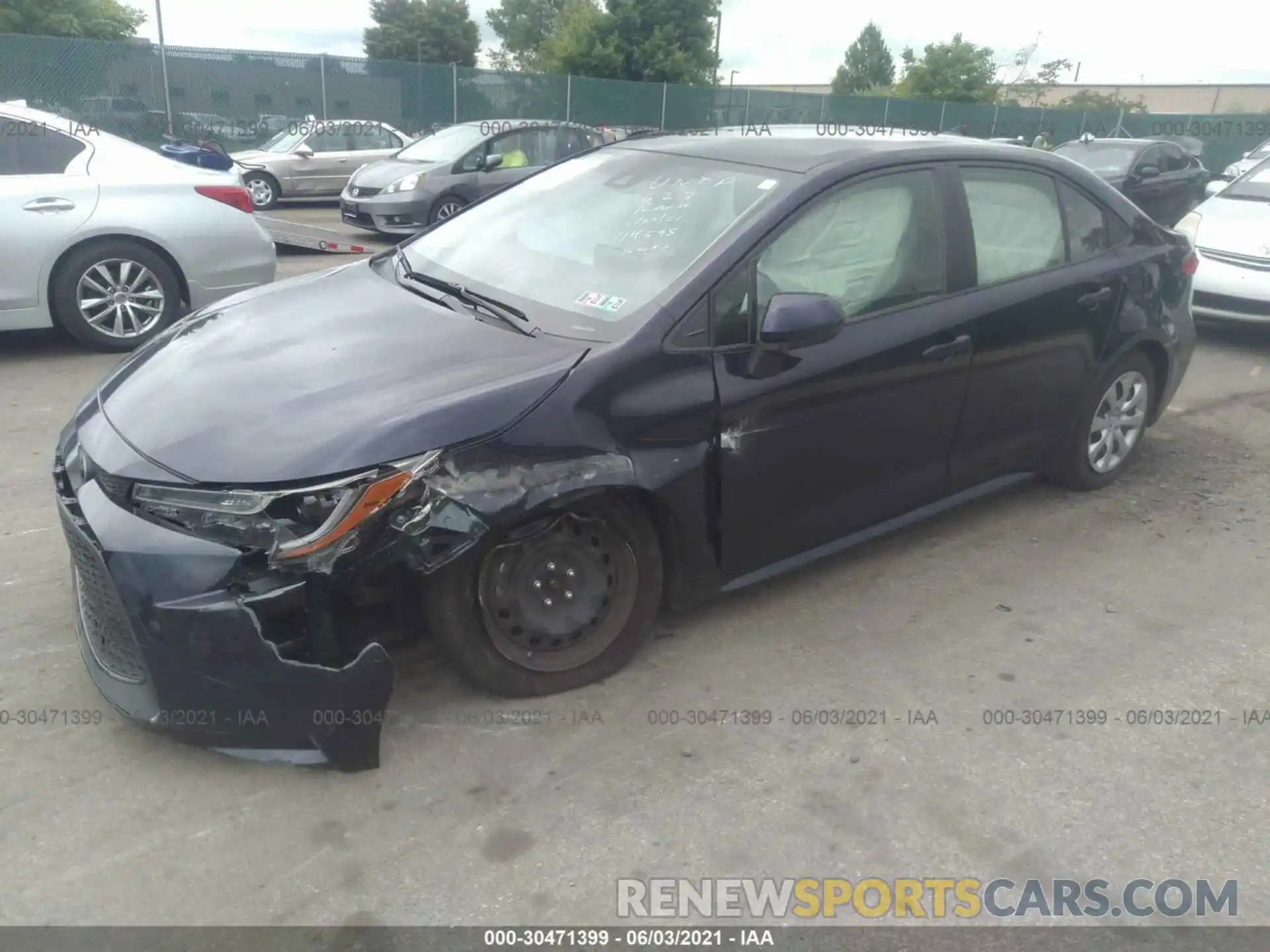 2 Photograph of a damaged car JTDEPRAE2LJ114595 TOYOTA COROLLA 2020