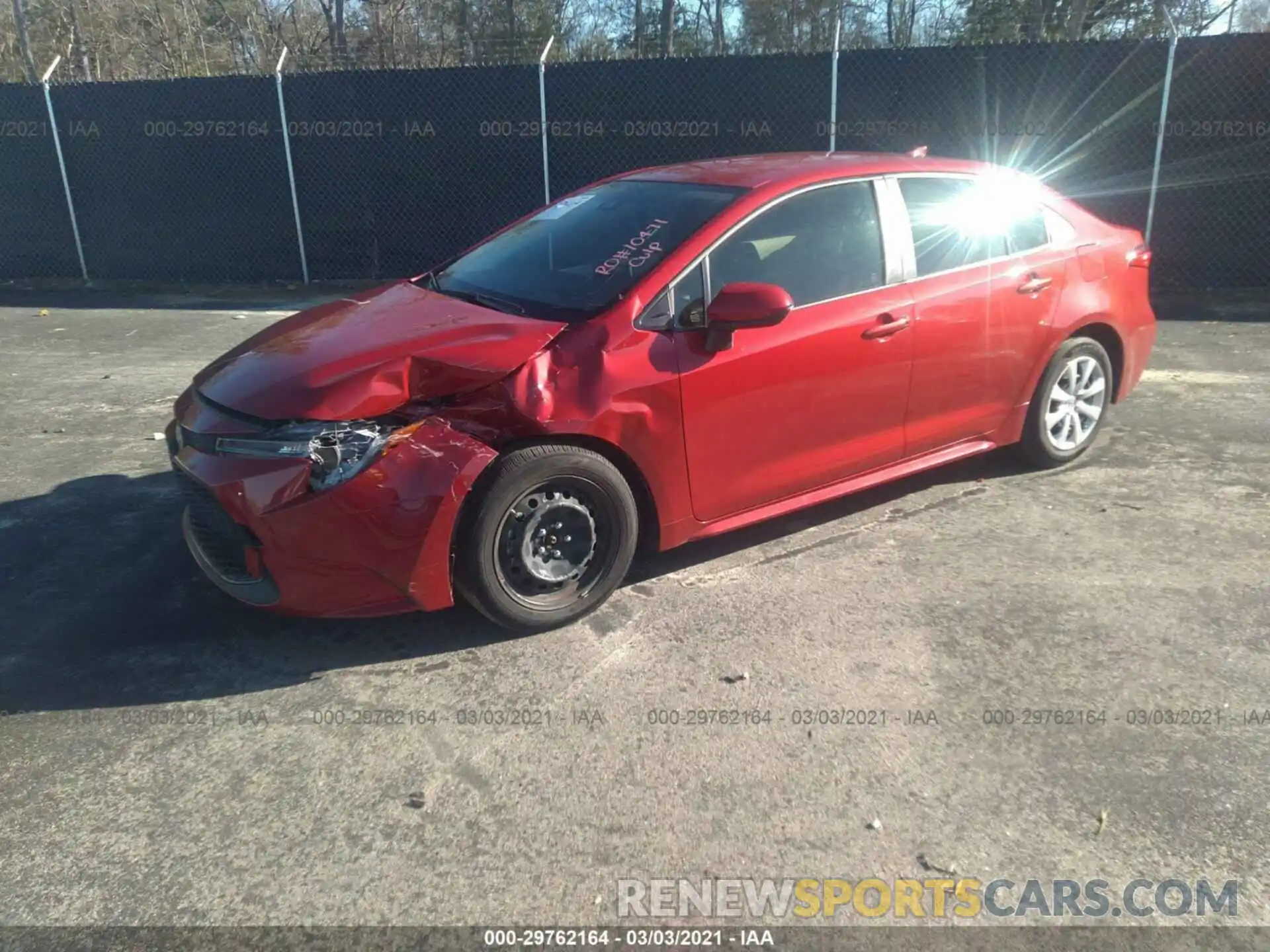 2 Photograph of a damaged car JTDEPRAE3LJ002341 TOYOTA COROLLA 2020