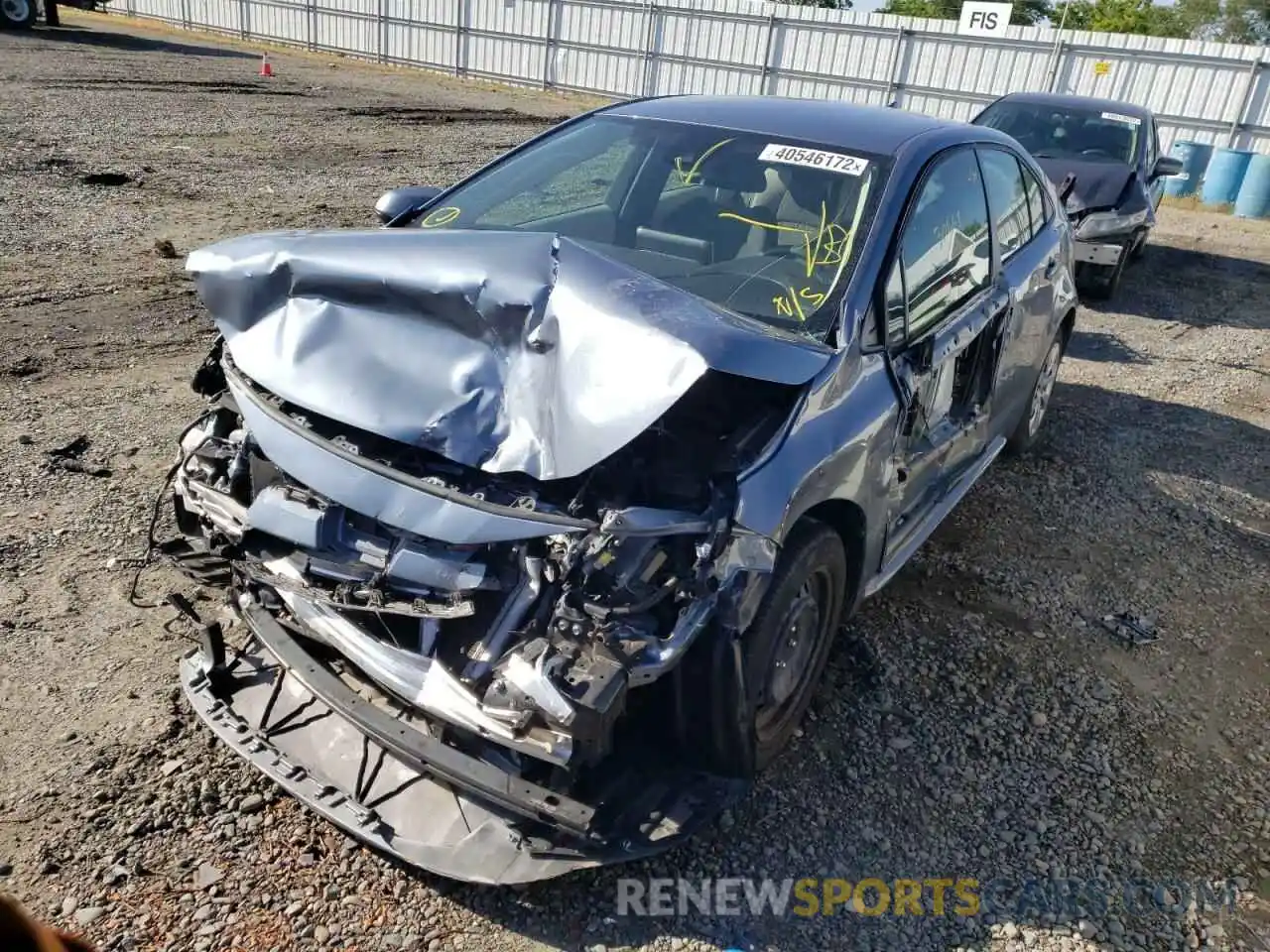 2 Photograph of a damaged car JTDEPRAE3LJ005434 TOYOTA COROLLA 2020