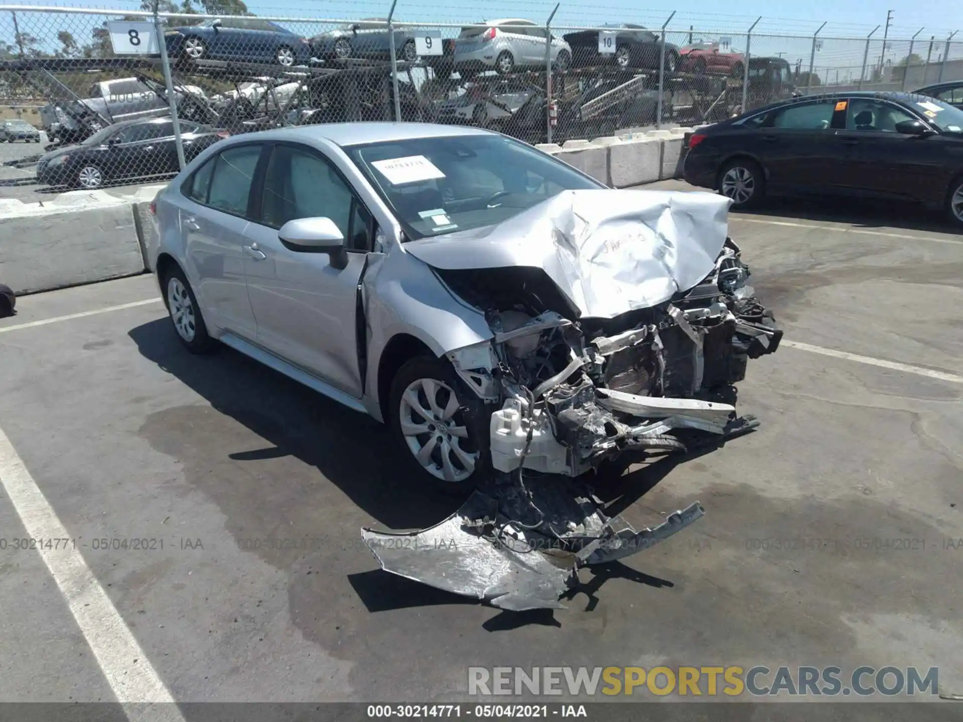 1 Photograph of a damaged car JTDEPRAE3LJ015526 TOYOTA COROLLA 2020