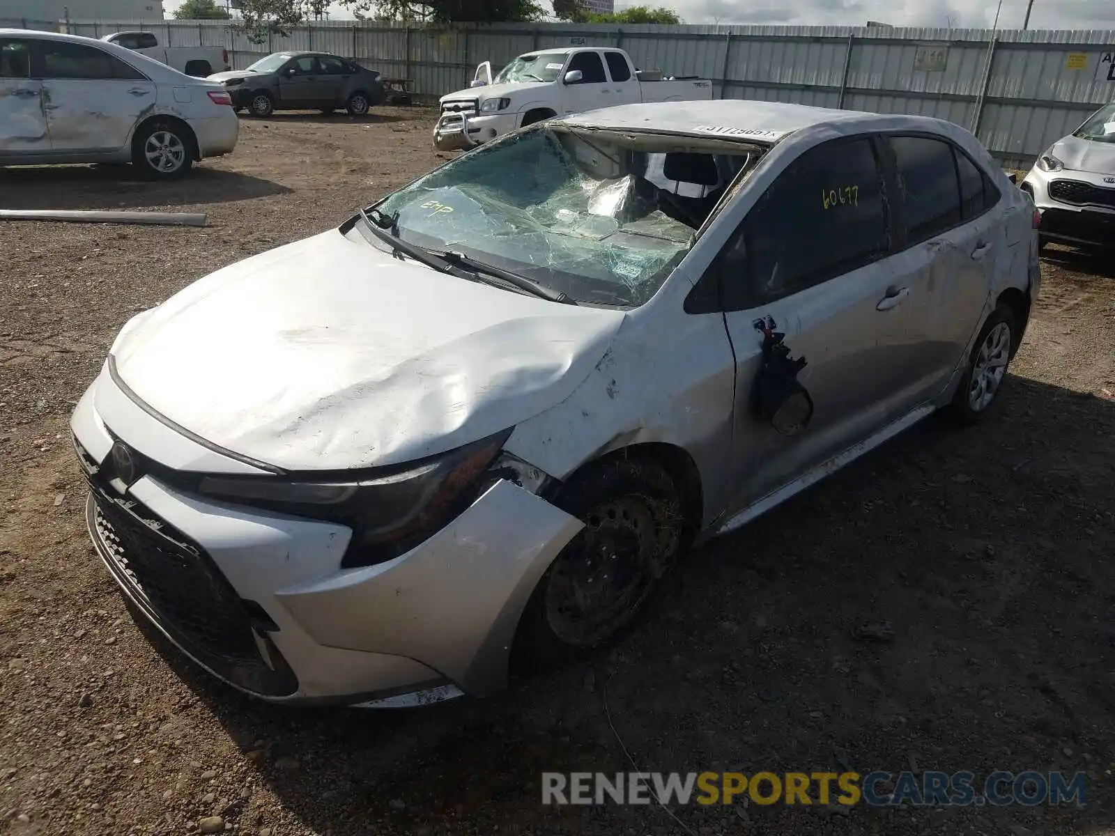 2 Photograph of a damaged car JTDEPRAE3LJ021276 TOYOTA COROLLA 2020