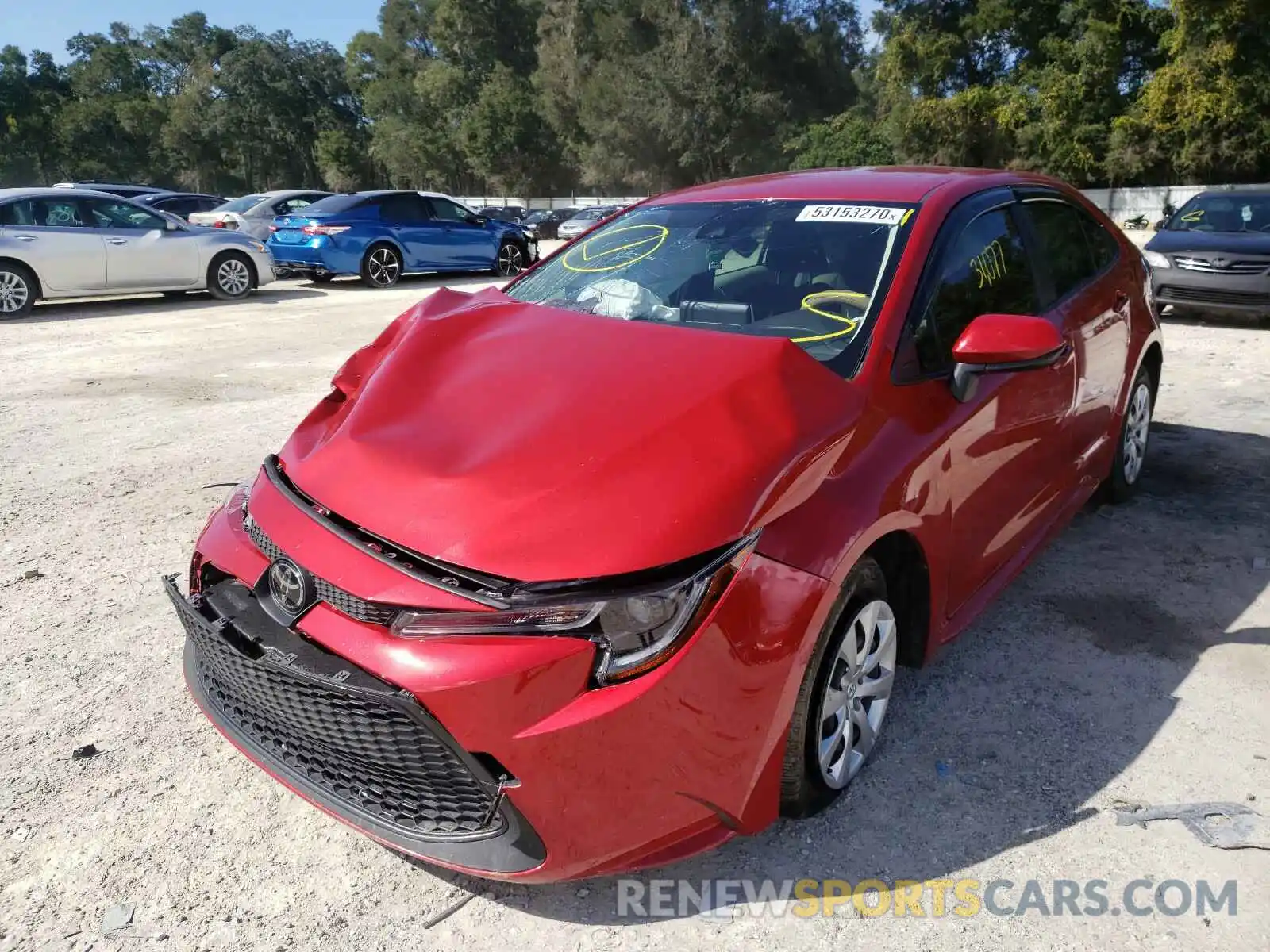 2 Photograph of a damaged car JTDEPRAE3LJ021732 TOYOTA COROLLA 2020