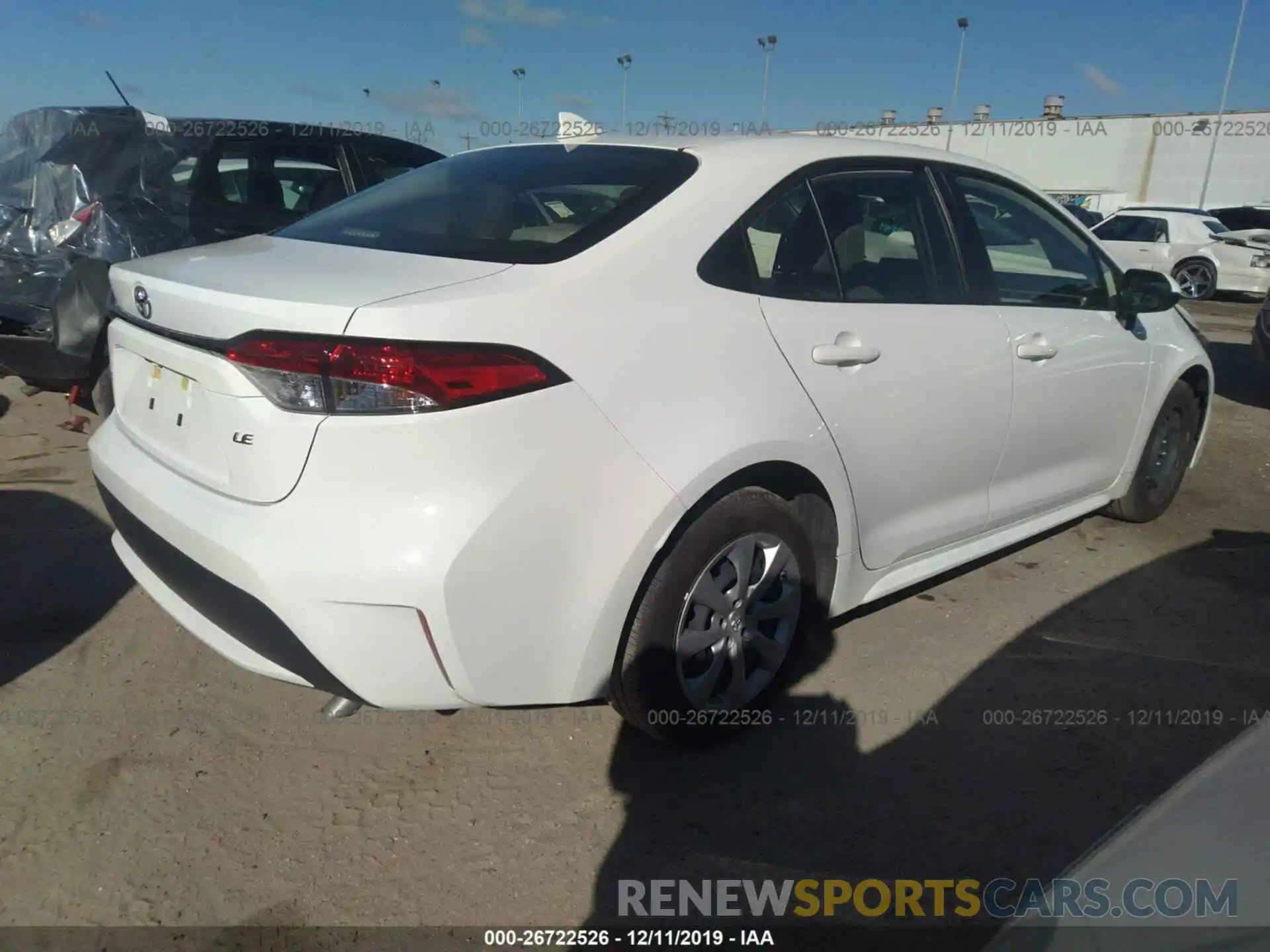 4 Photograph of a damaged car JTDEPRAE3LJ025814 TOYOTA COROLLA 2020