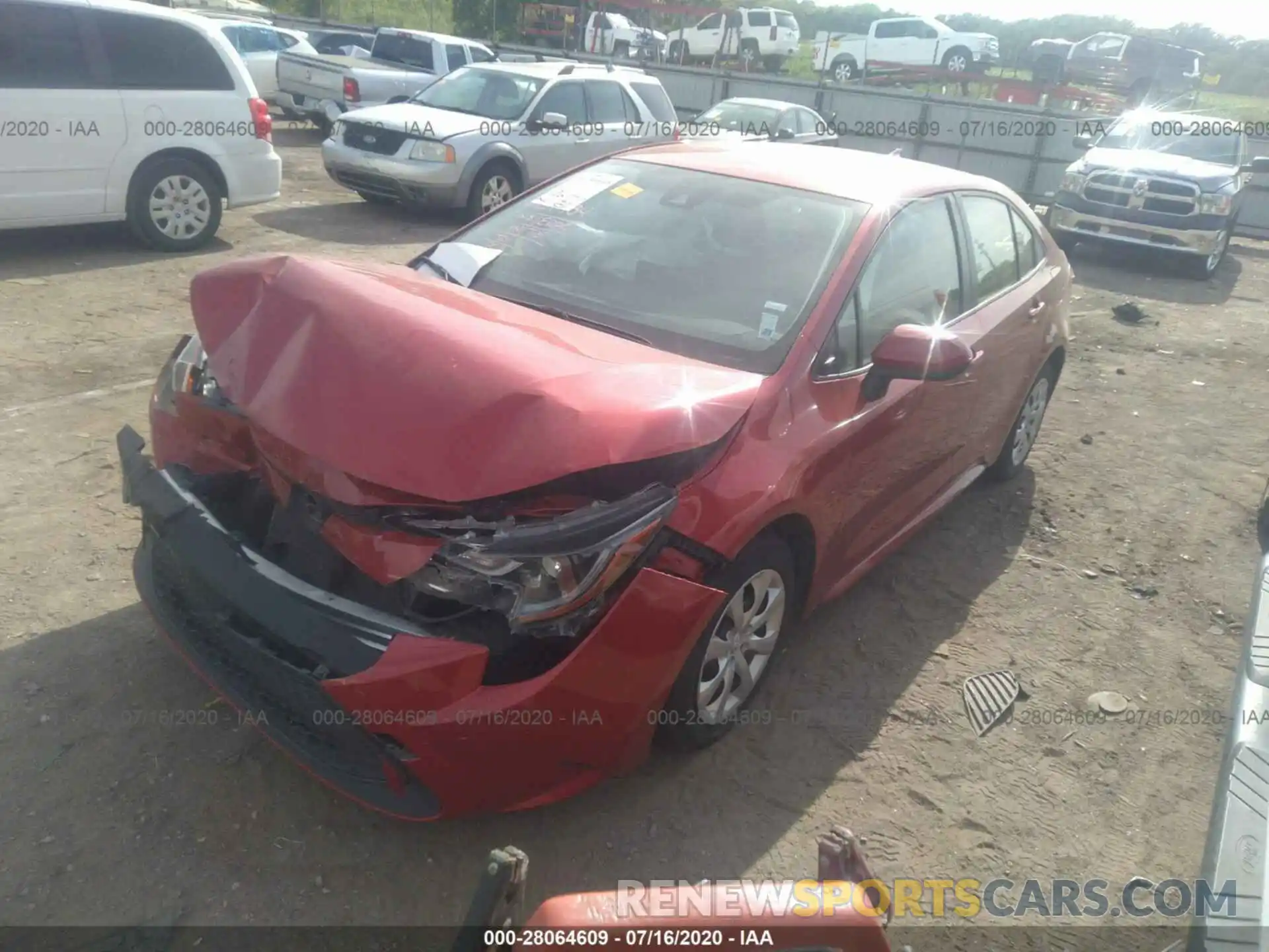 2 Photograph of a damaged car JTDEPRAE3LJ026185 TOYOTA COROLLA 2020